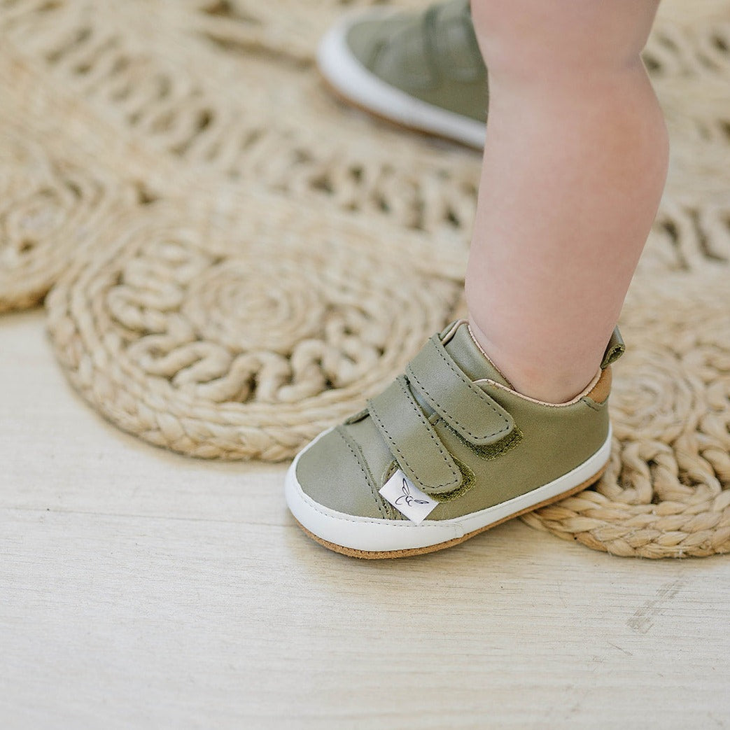 Casual Army Green Low Top {premium Leather}