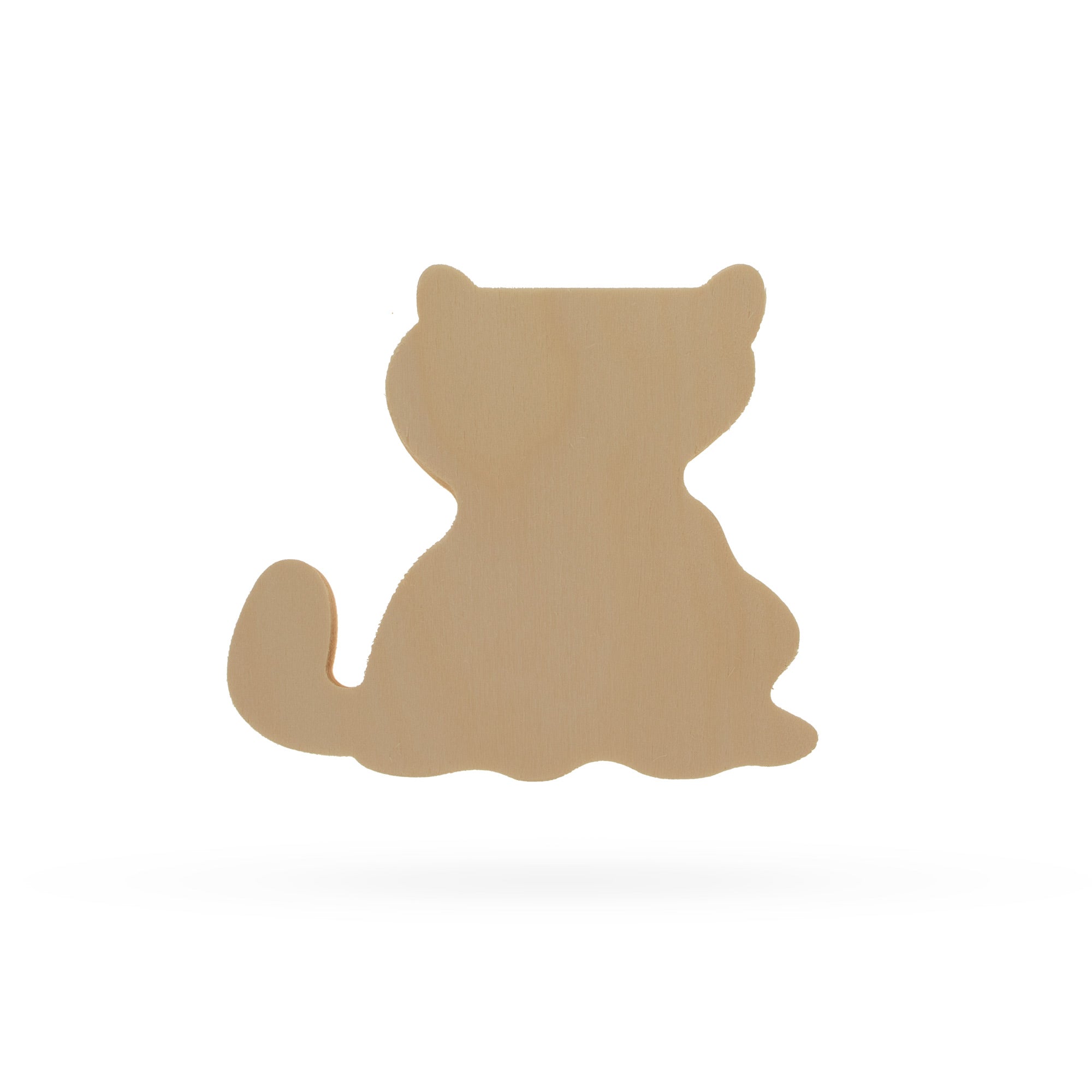 Unfinished Wooden Cat Shape Cutout Diy Craft 5.5 Inches