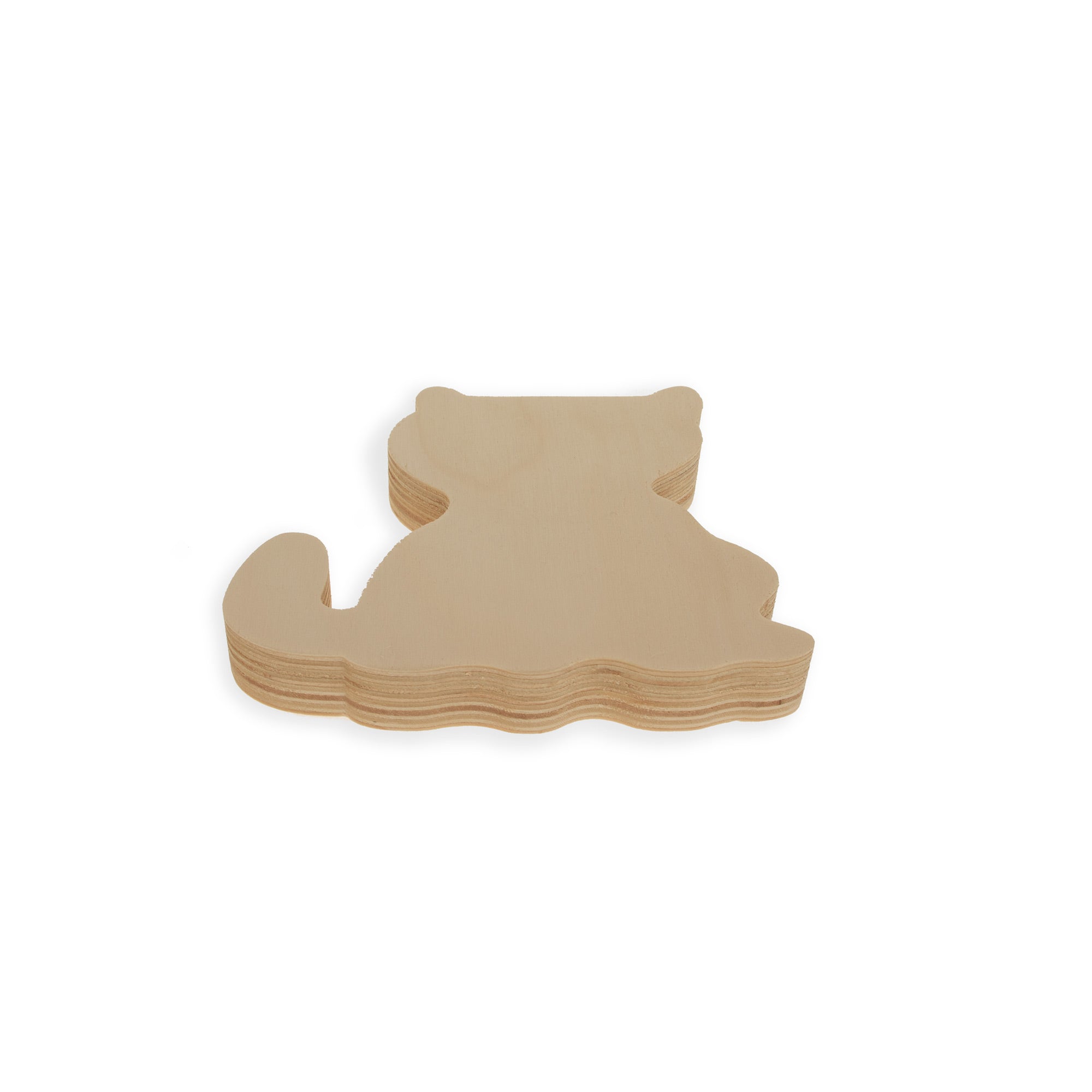 Unfinished Wooden Cat Shape Cutout Diy Craft 5.5 Inches