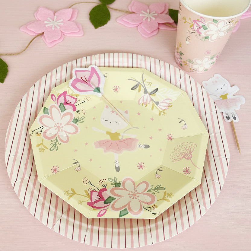 Cat Ballerina Small Plates (set Of 8)