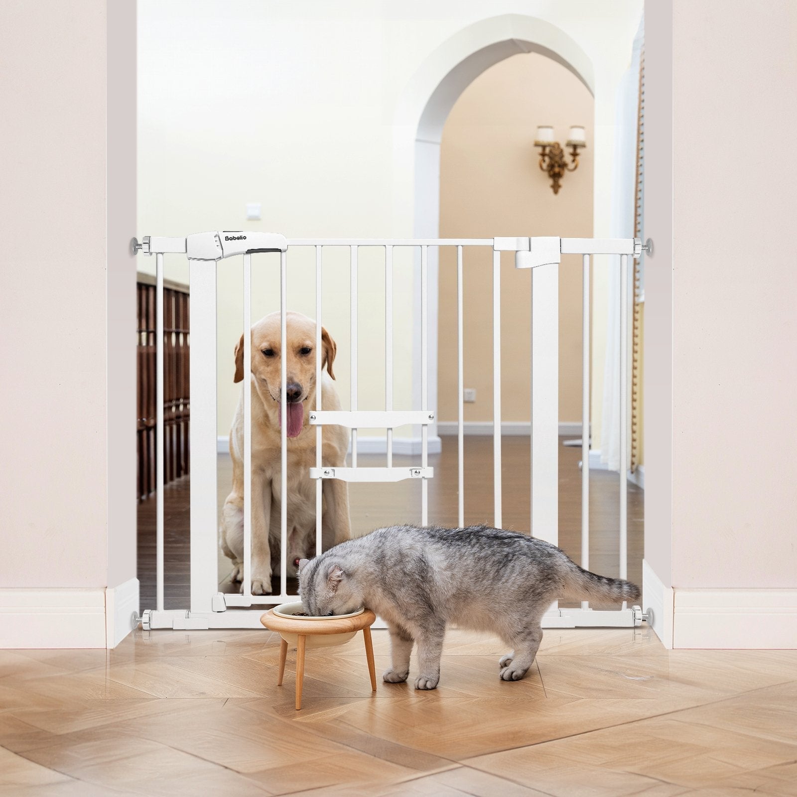 Catprivilege F7 | Large Sliding Pet Door Baby Gate For Cats And Dogs