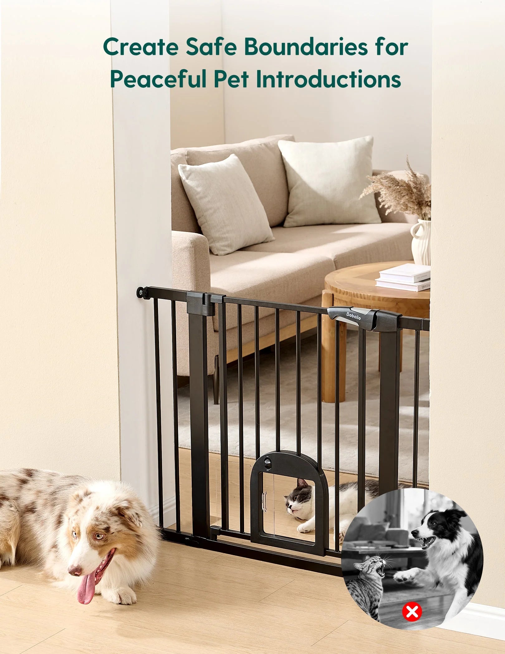 Catprivilege T7 | Expandable Stylish Baby Gate With Cat Door (copy)