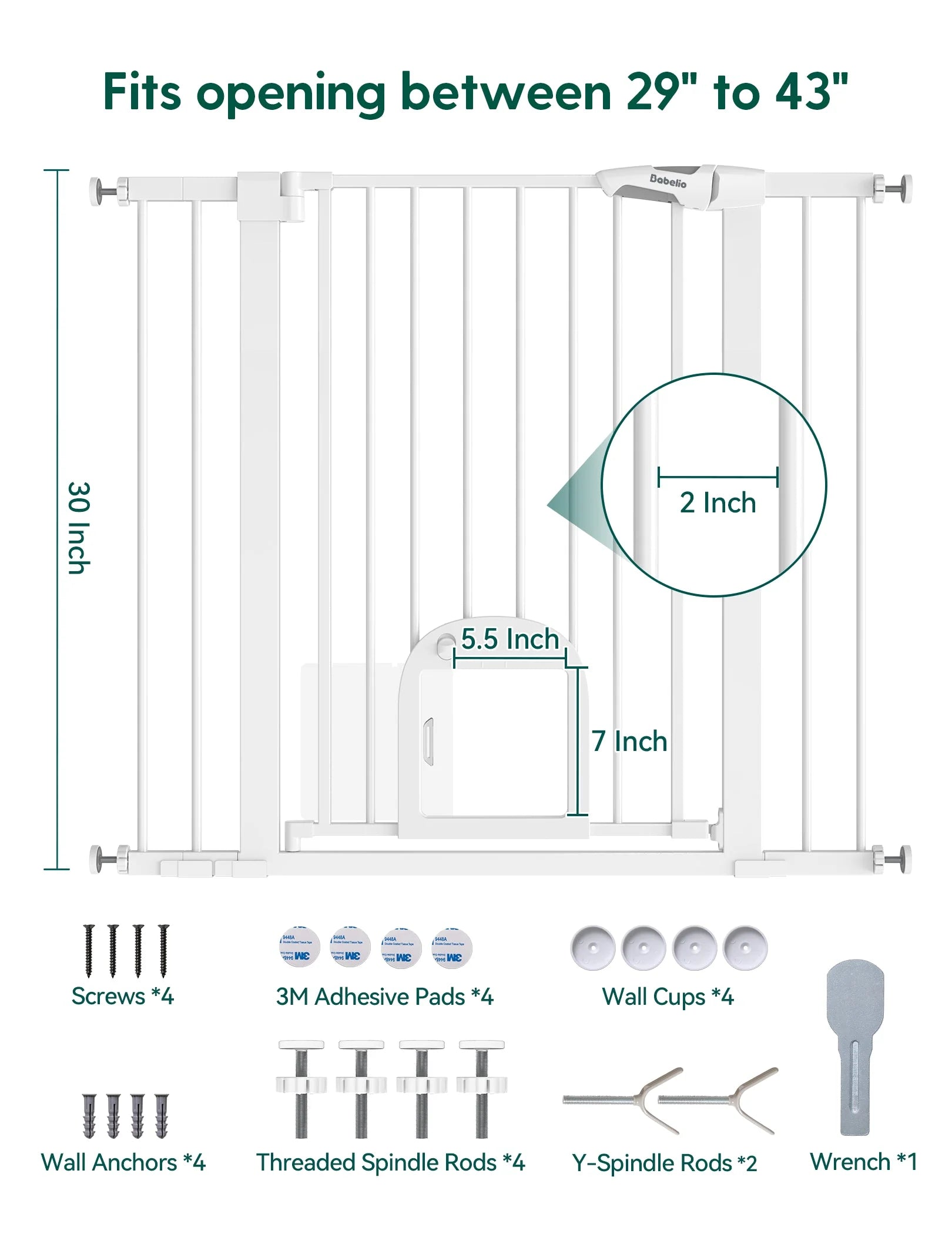 Catprivilege T7 | Expandable Stylish Baby Gate With Cat Door (copy)