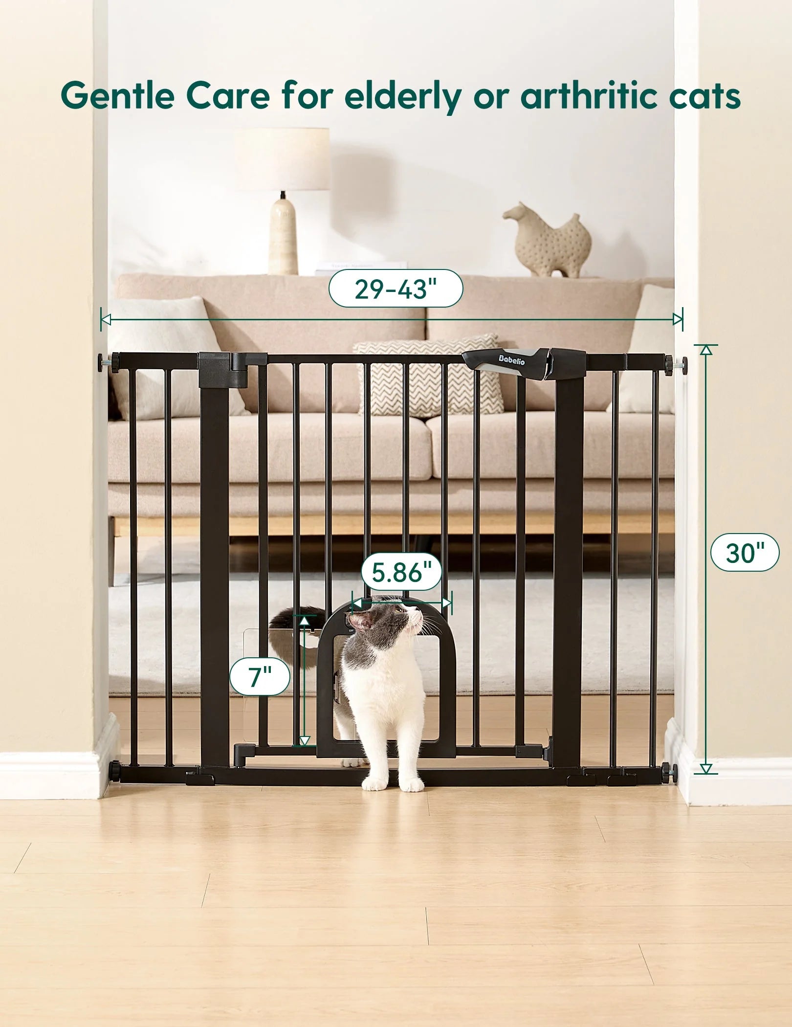 Catprivilege T7 | Expandable Stylish Baby Gate With Cat Door (copy)