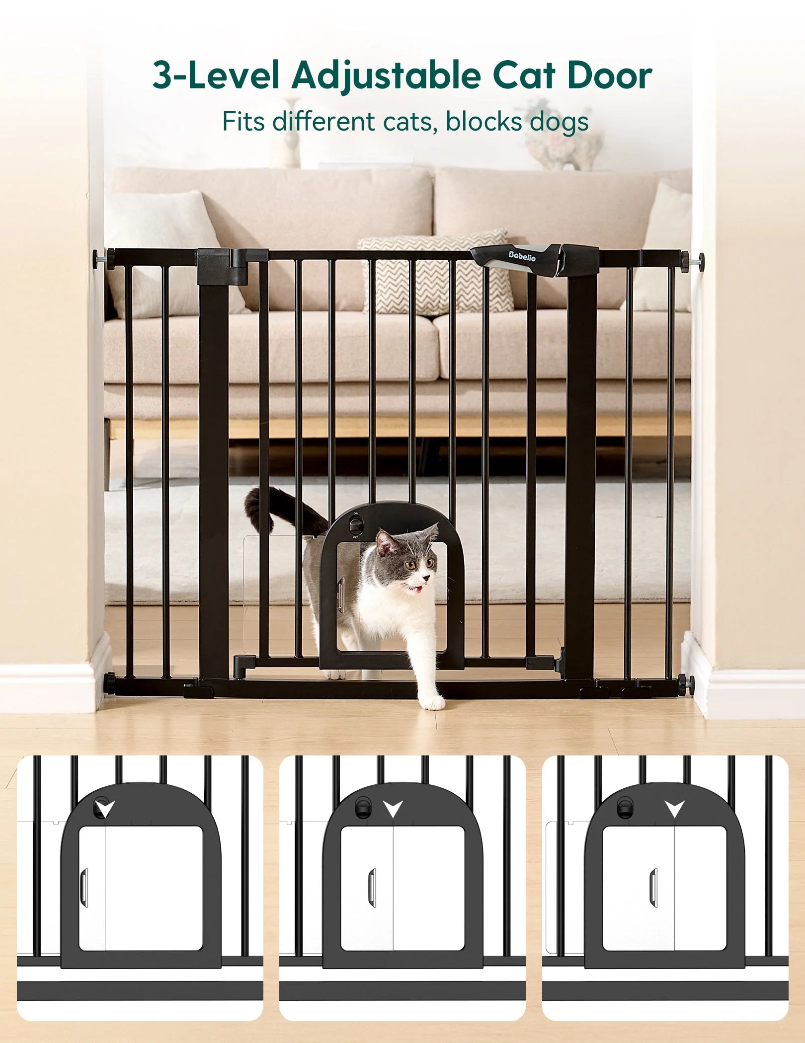 Catprivilege T7 | Expandable Stylish Baby Gate With Cat Door (copy)