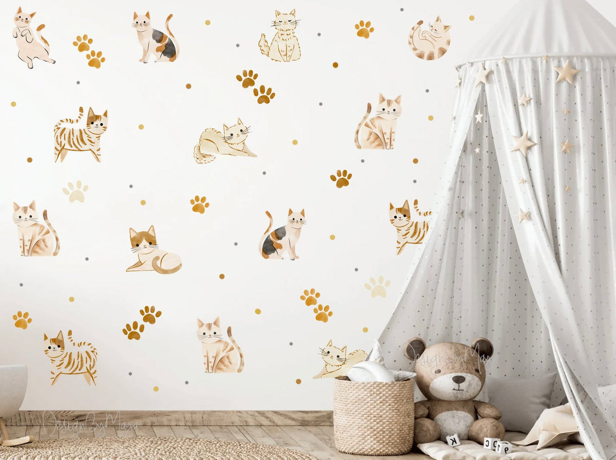 Cats & Dogs Decals - Fabric Nursery Wall Art Decals