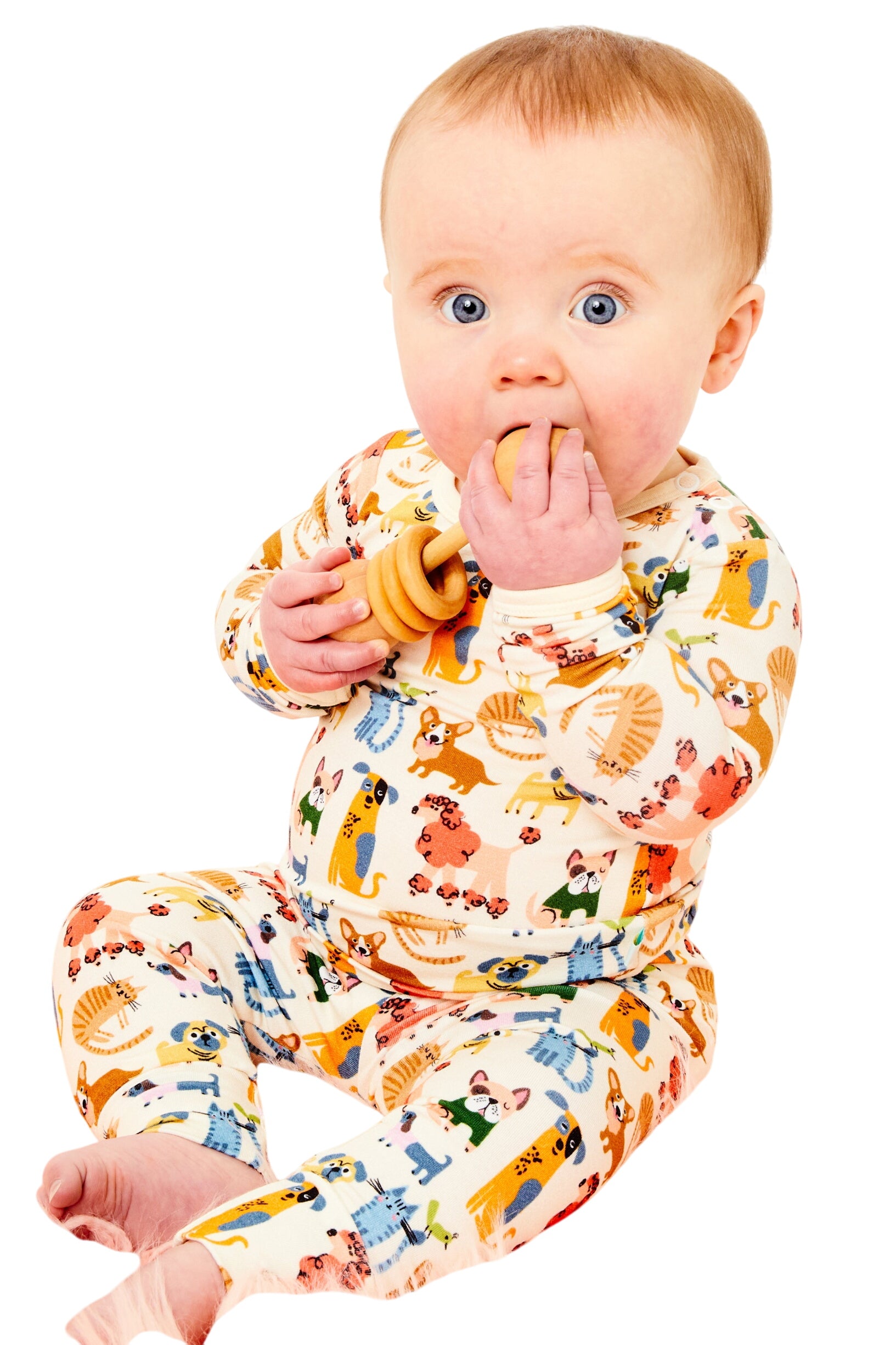 Long Sleeve Pajama Set - Cats + Dogs