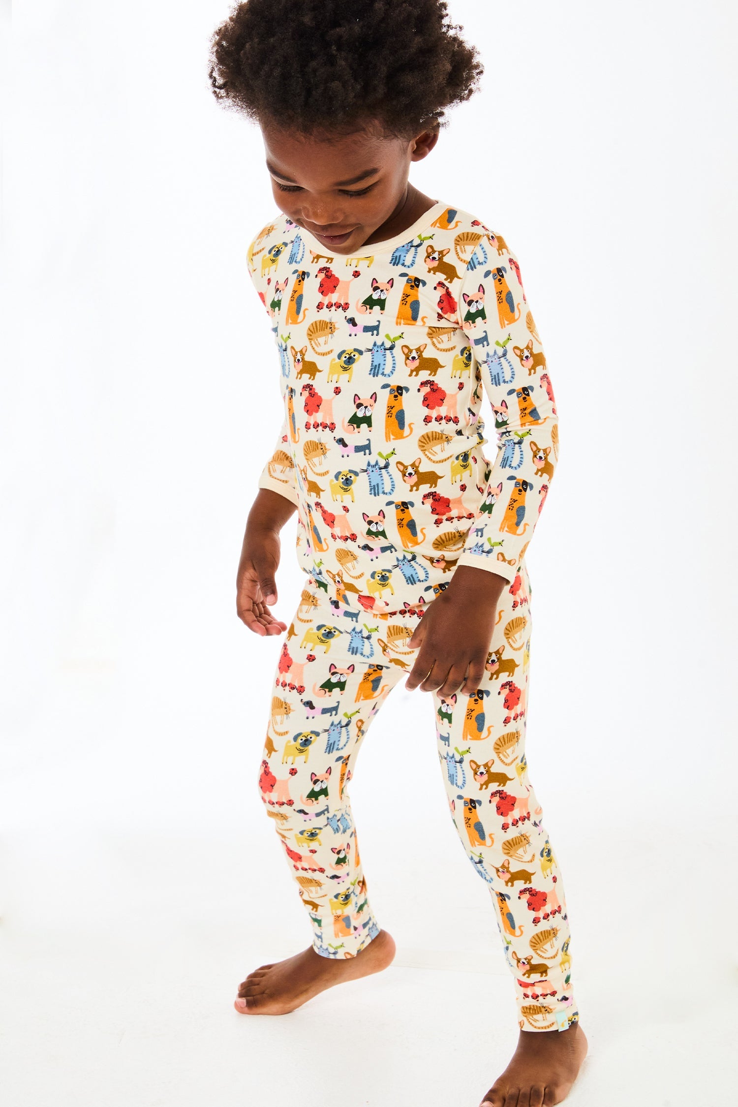 Long Sleeve Pajama Set - Cats + Dogs