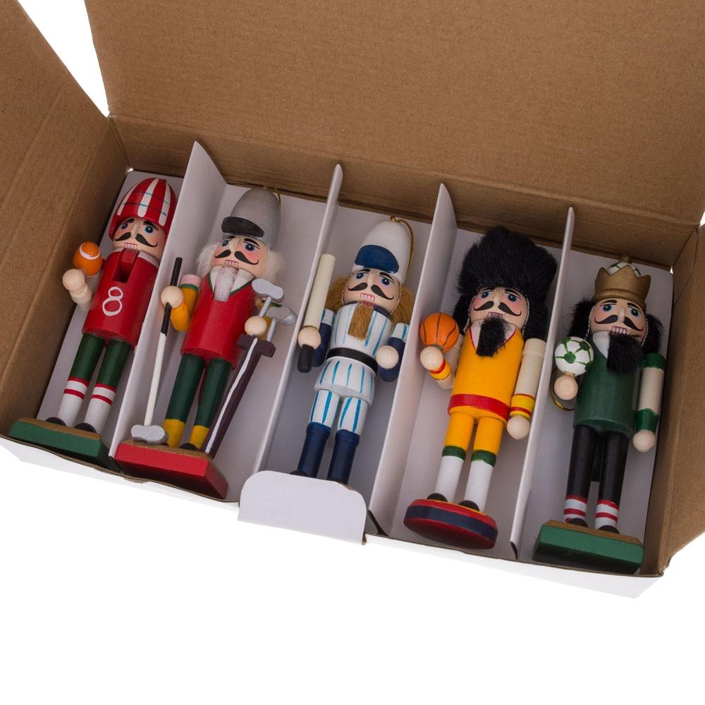 5 Sport Players Nutcrackers: Football, Golfer, Baseball, Basketball, Soccer