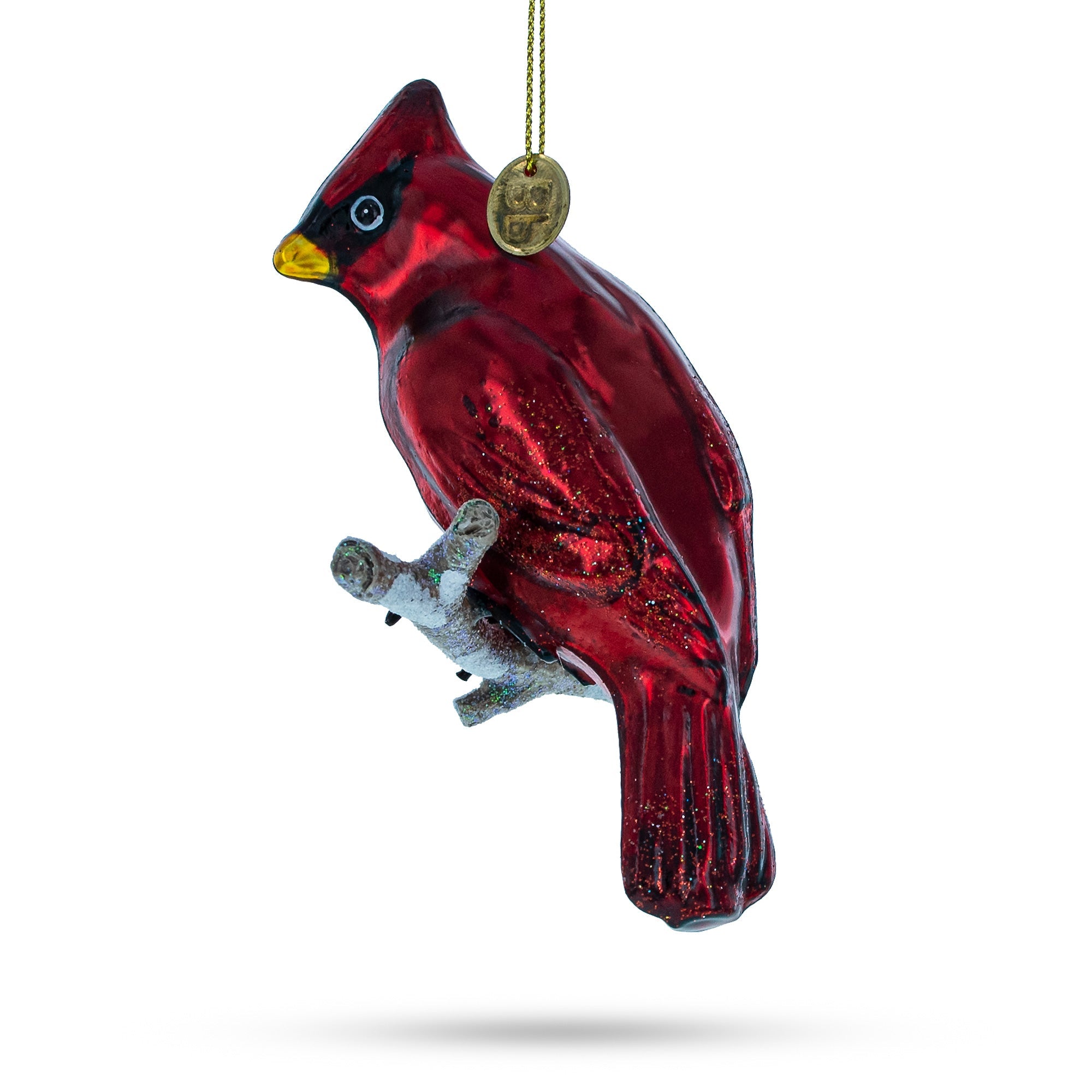 Exquisite Hand-painted Cardinal On Branch - Premium Blown Glass Christmas Ornament