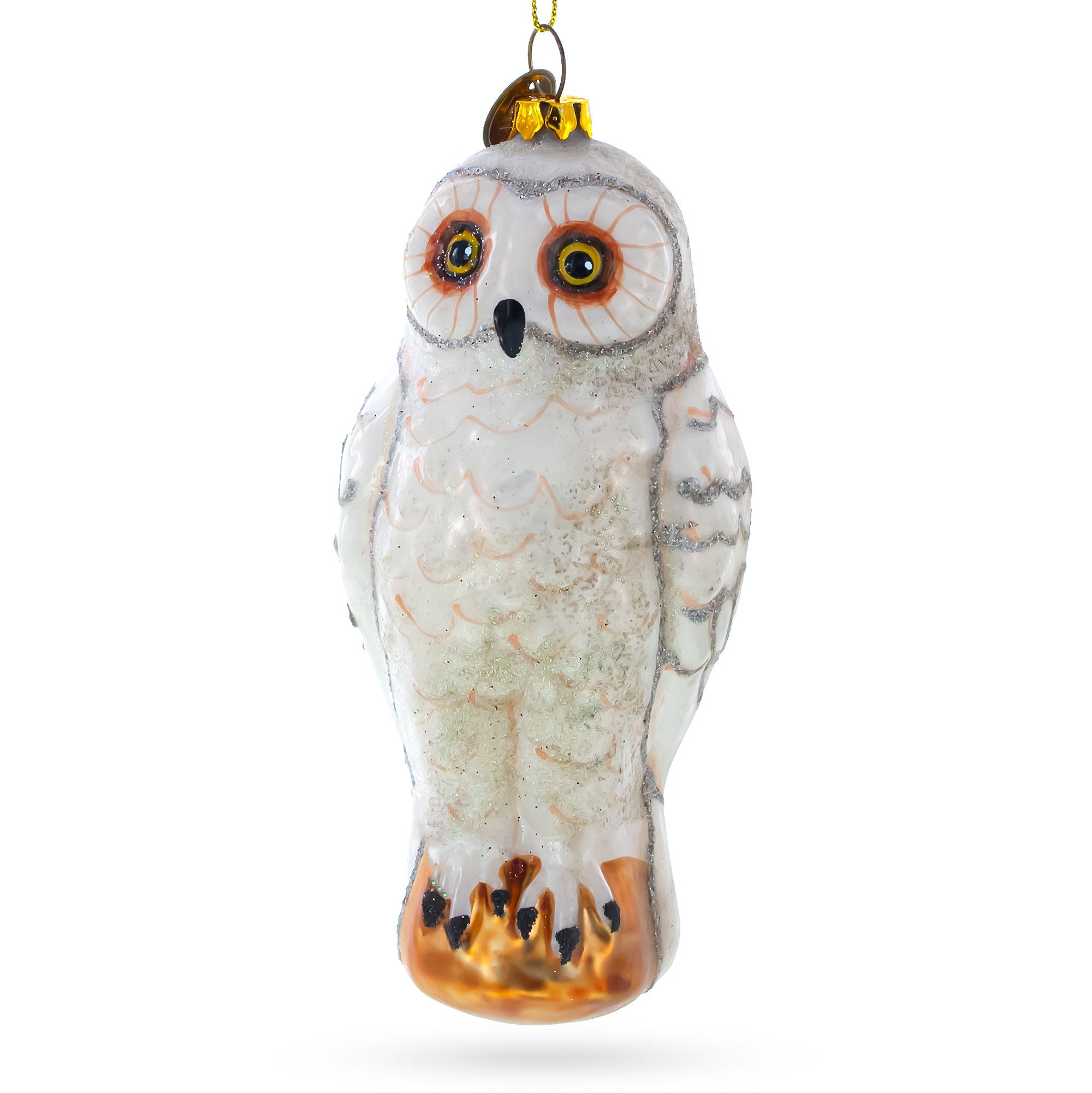 Enchanting White Owl Premium - Exquisite Blown Glass Christmas Ornament