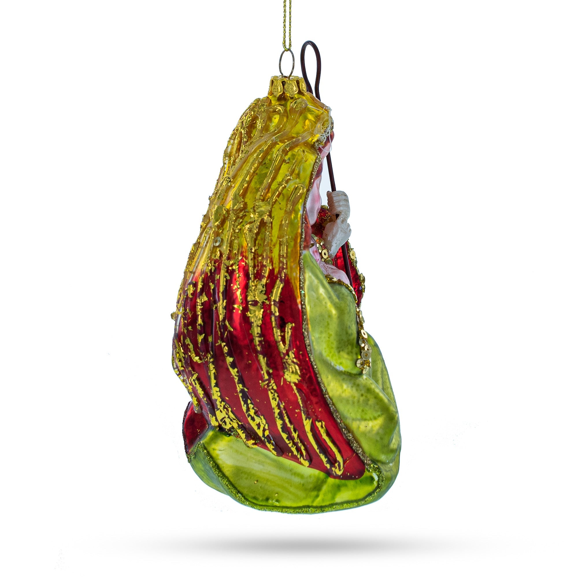 Sacred Nativity Scene - Spiritual Blown Glass Christmas Ornament