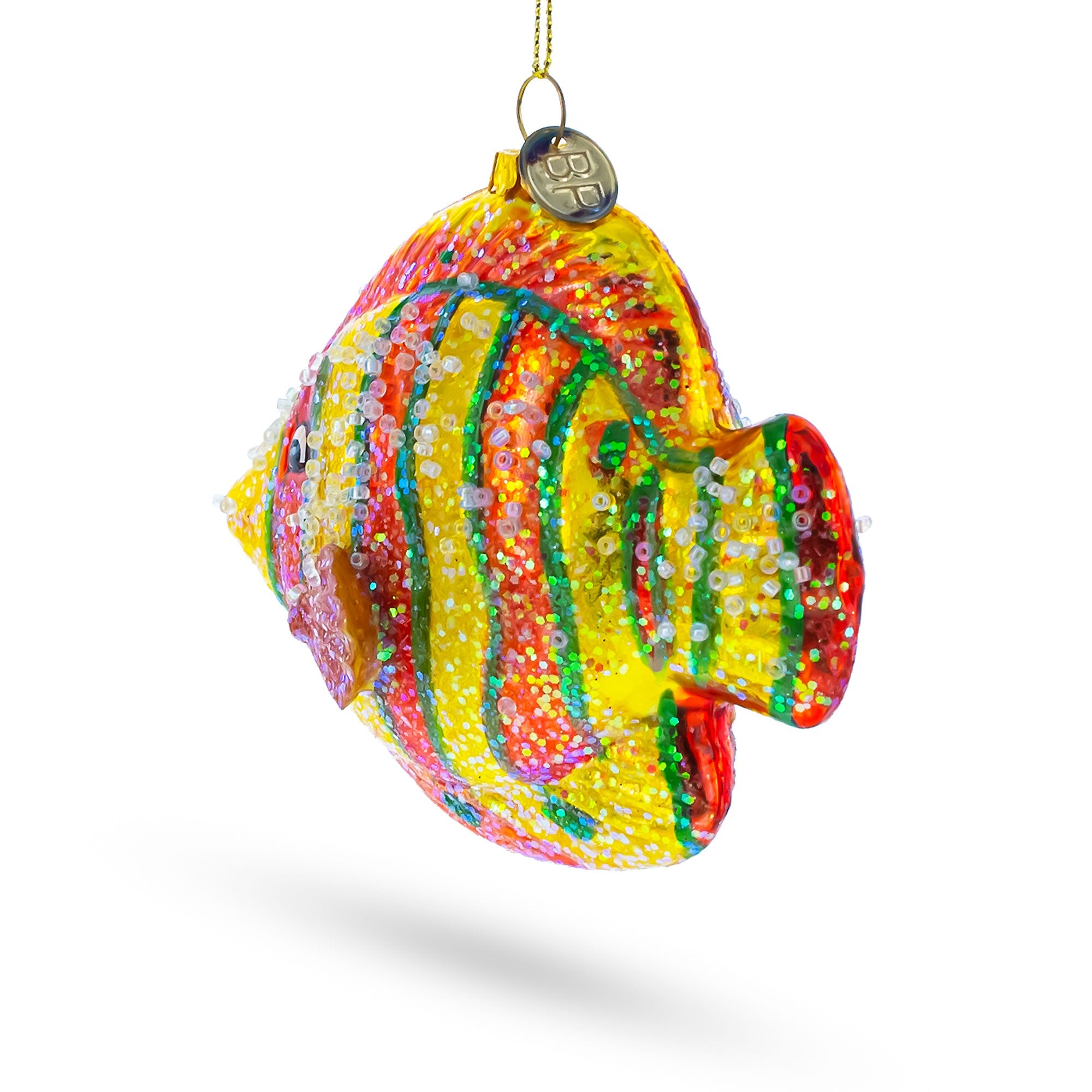 Colorful Aquarium Fish Scene - Dazzling Blown Glass Christmas Ornament