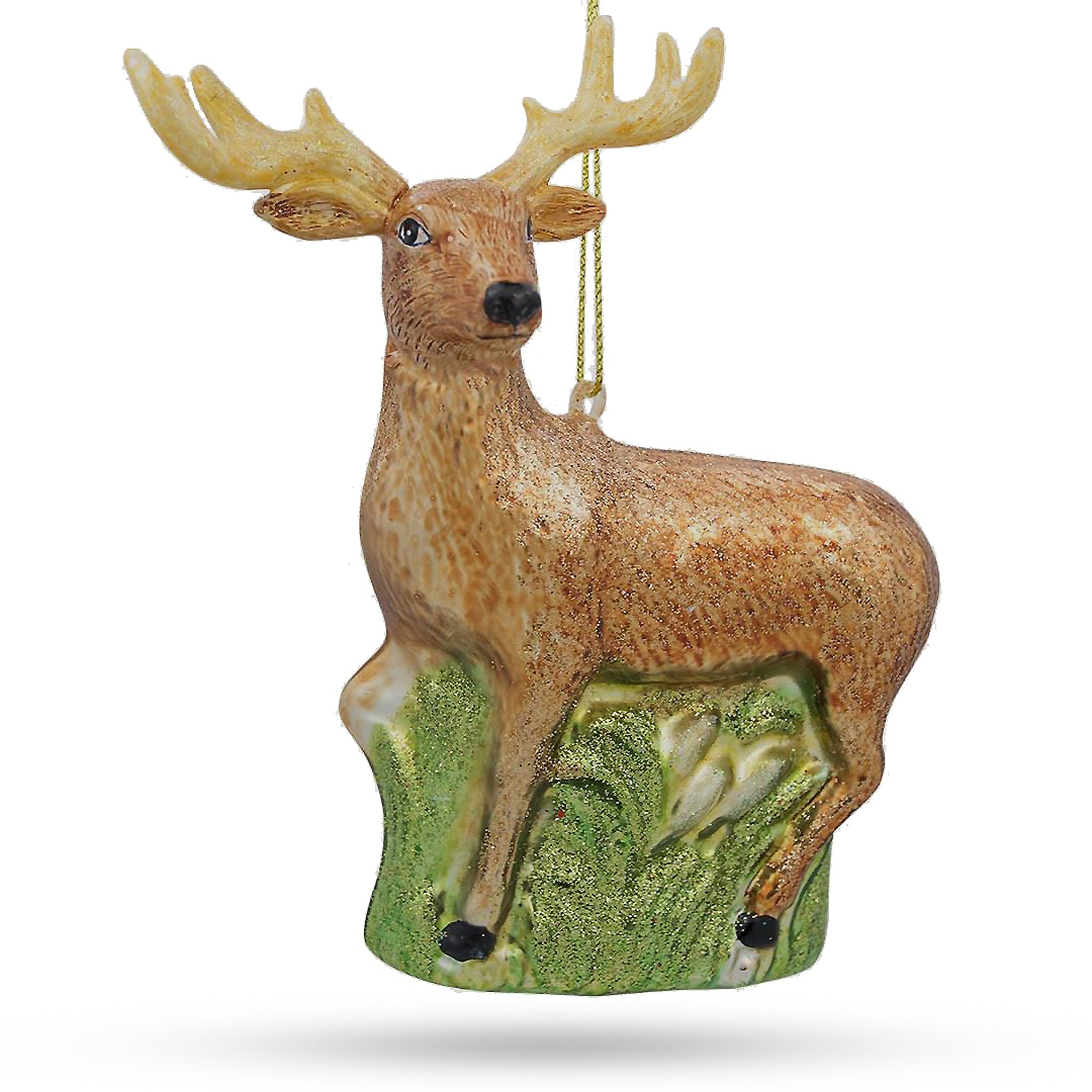 White-tailed Deer - Handcrafted Blown Glass Christmas Ornament