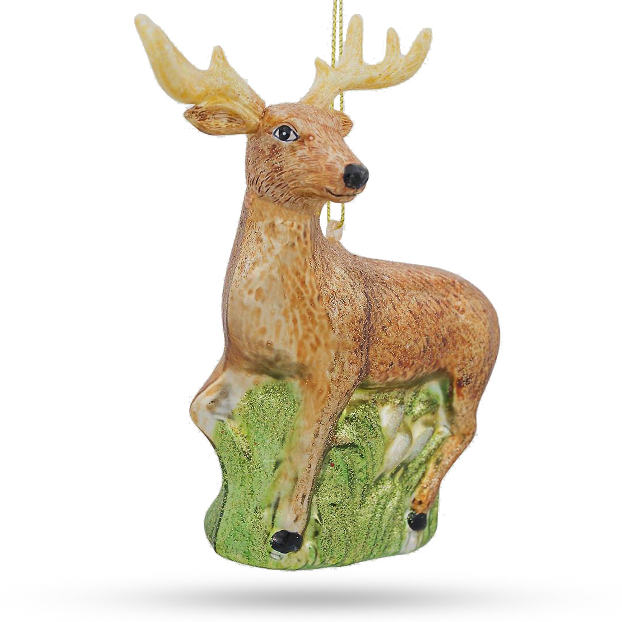 White-tailed Deer - Handcrafted Blown Glass Christmas Ornament