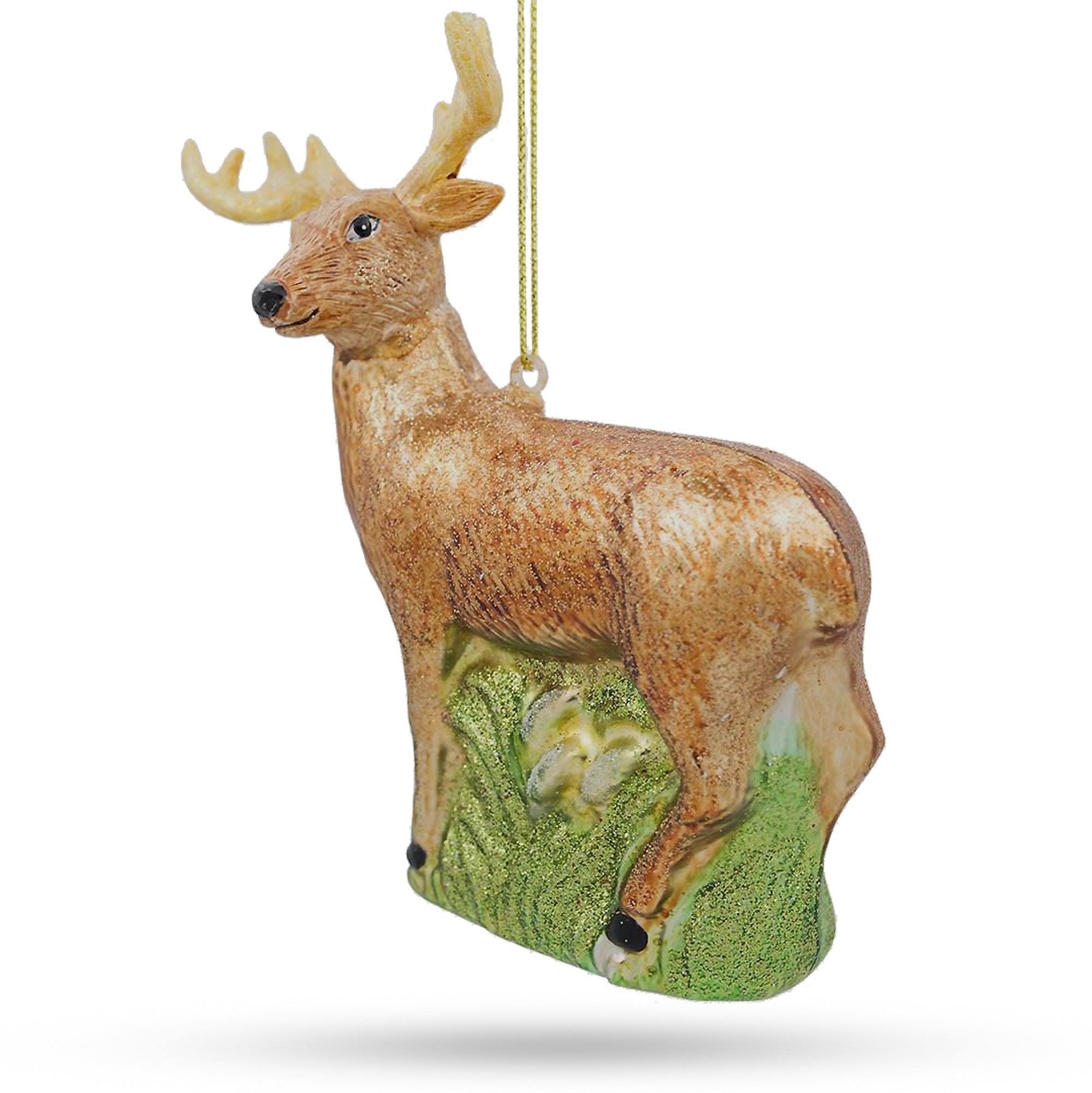 White-tailed Deer - Handcrafted Blown Glass Christmas Ornament