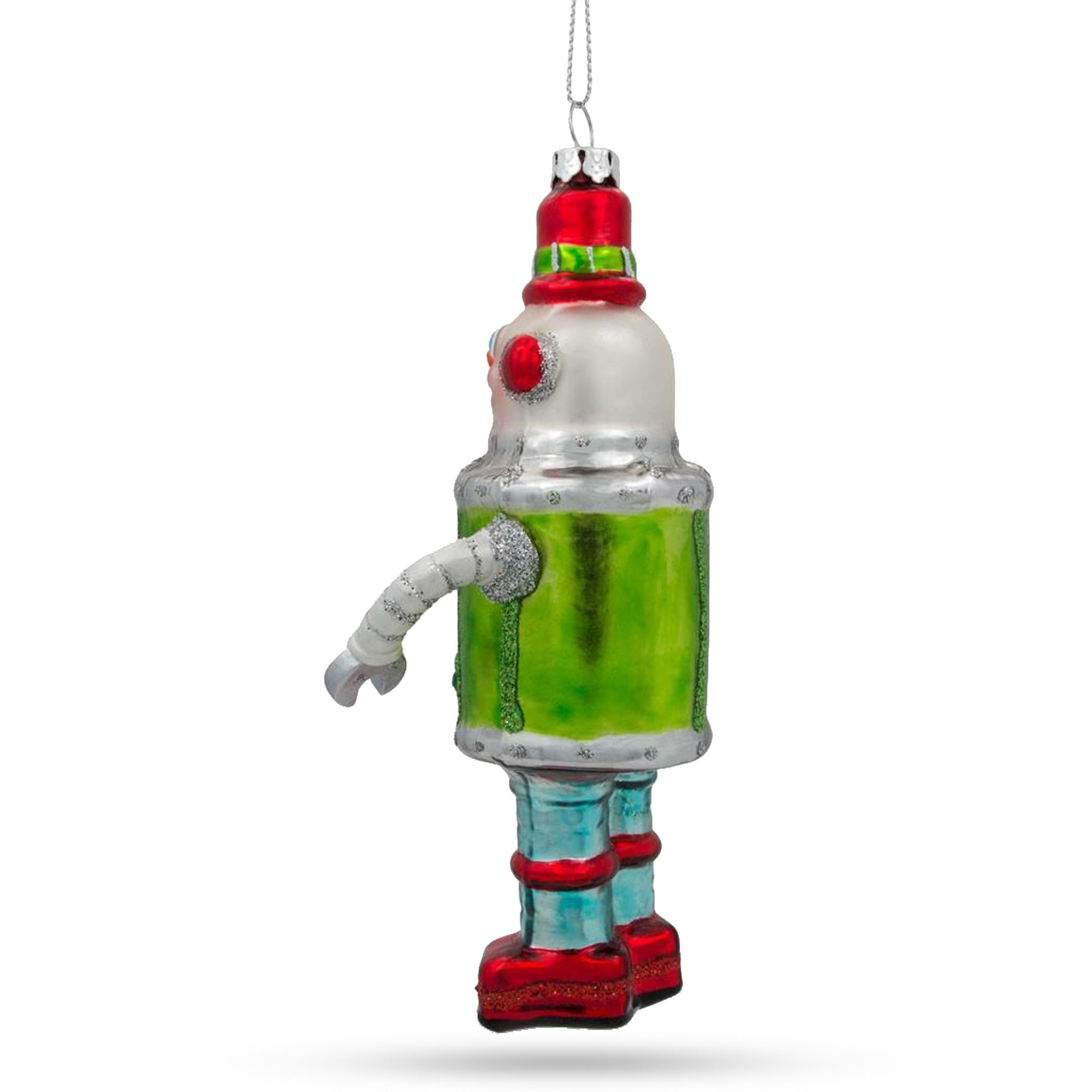 Whimsical Robot - Captivating Blown Glass Christmas Ornament