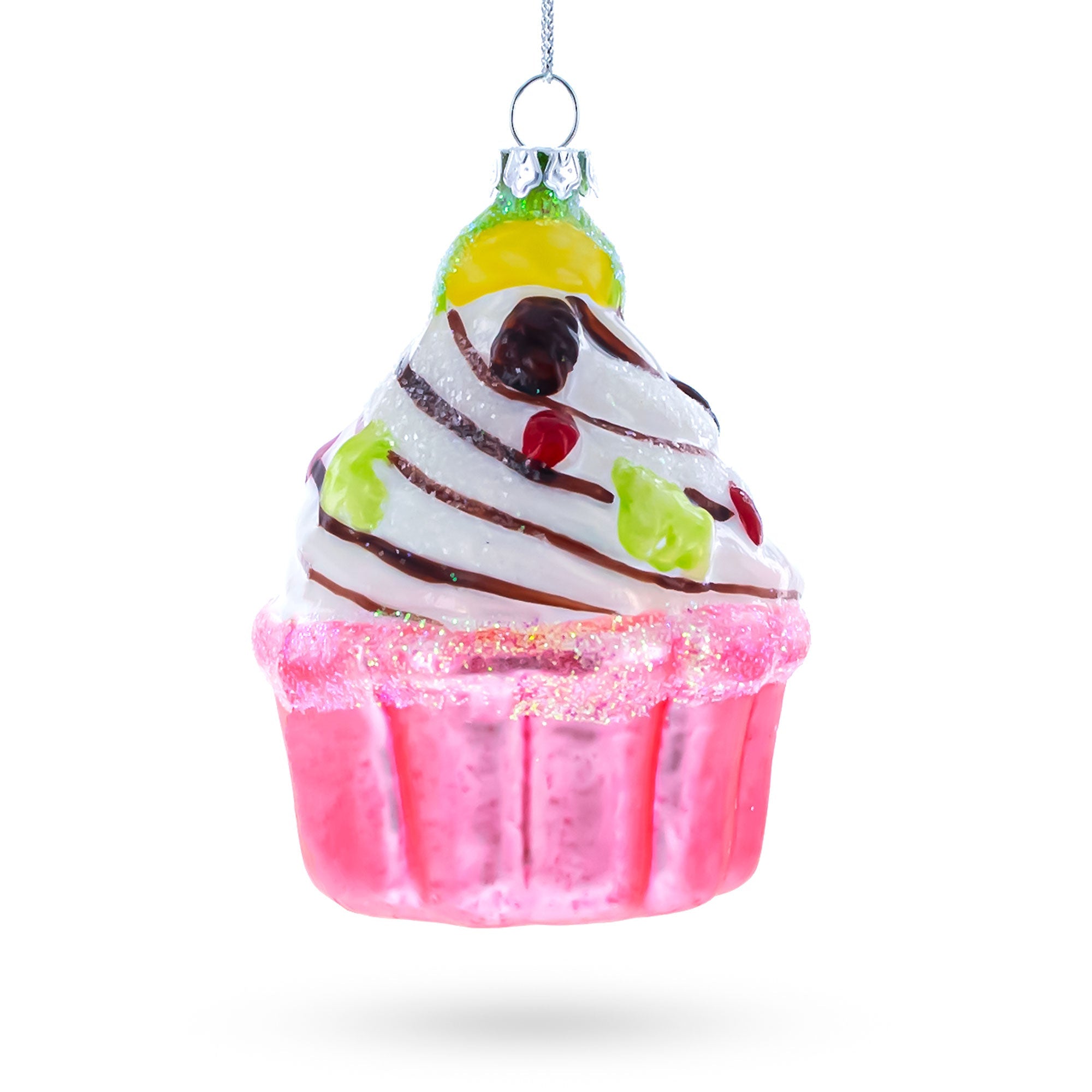 Delicious-looking Cupcake/muffin - Blown Glass Christmas Ornament