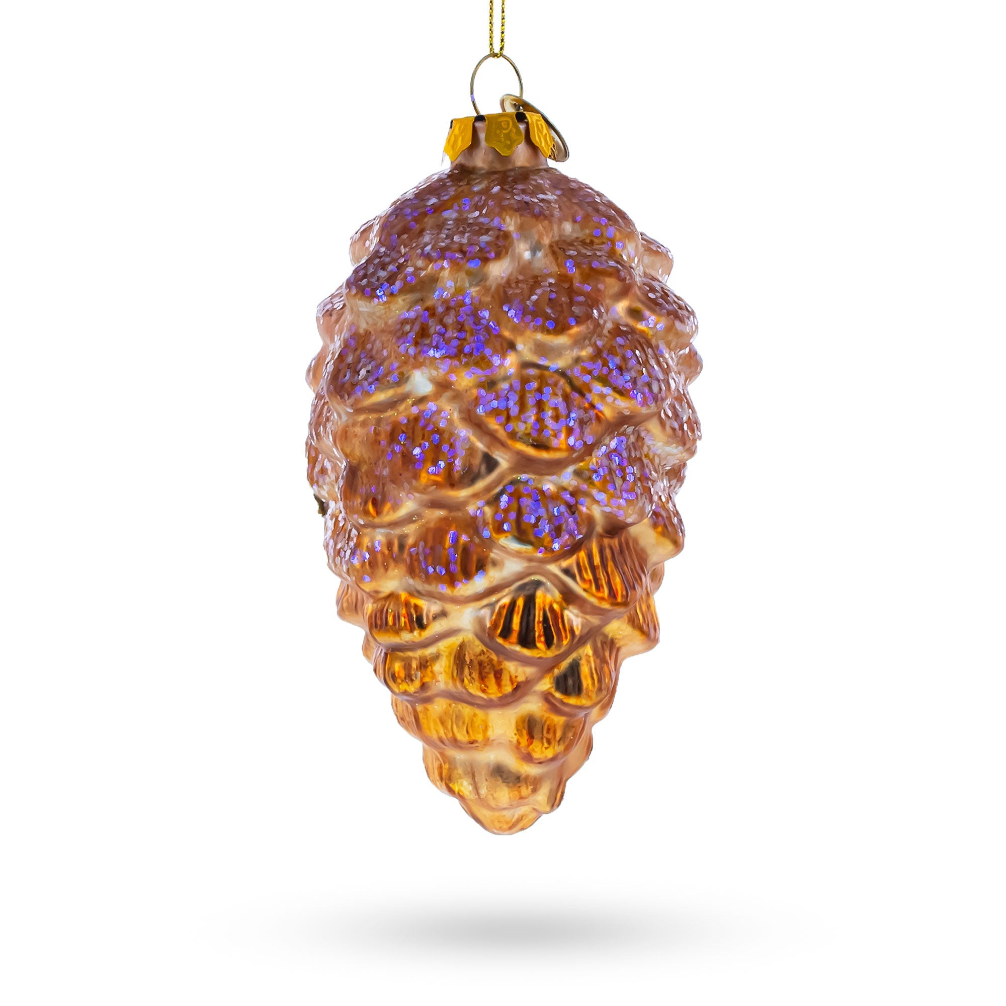 Adorable Squirrel Nestled In Pine Cone - Blown Glass Christmas Ornament