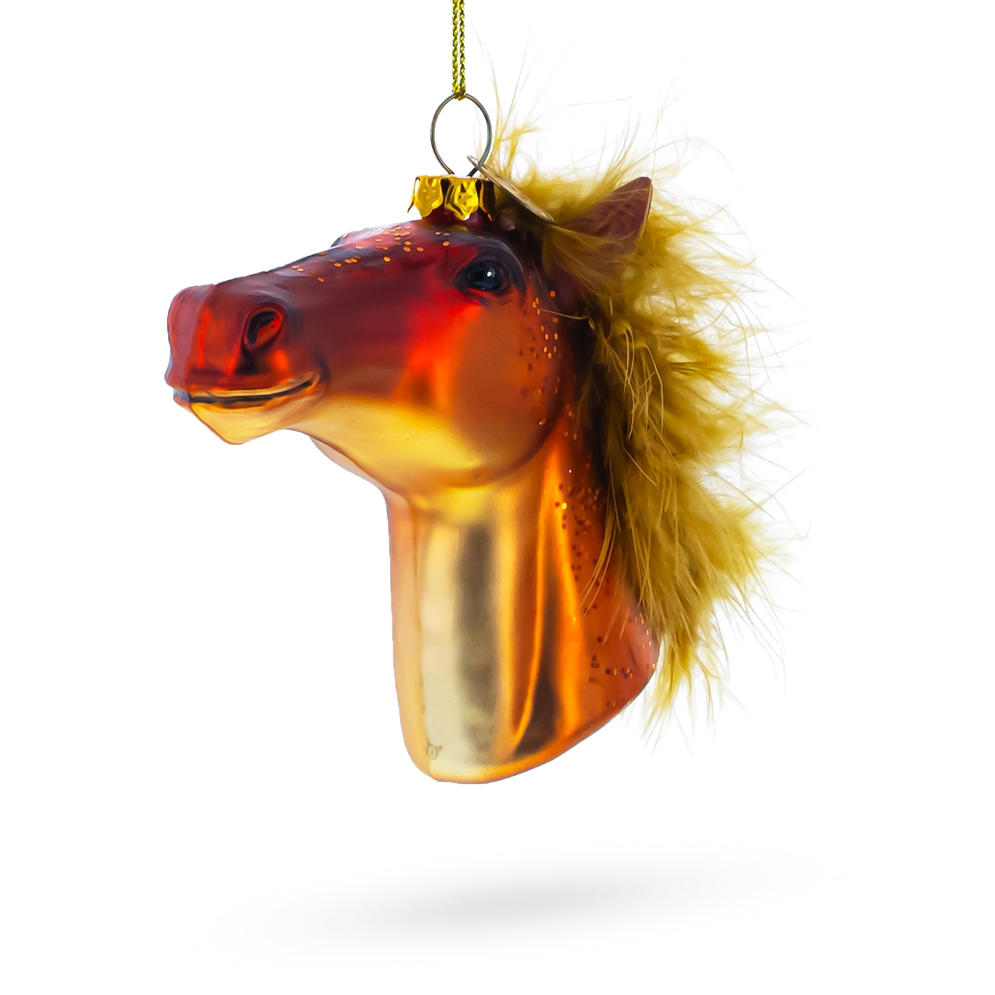 Graceful Horse Head - Blown Glass Christmas Ornament