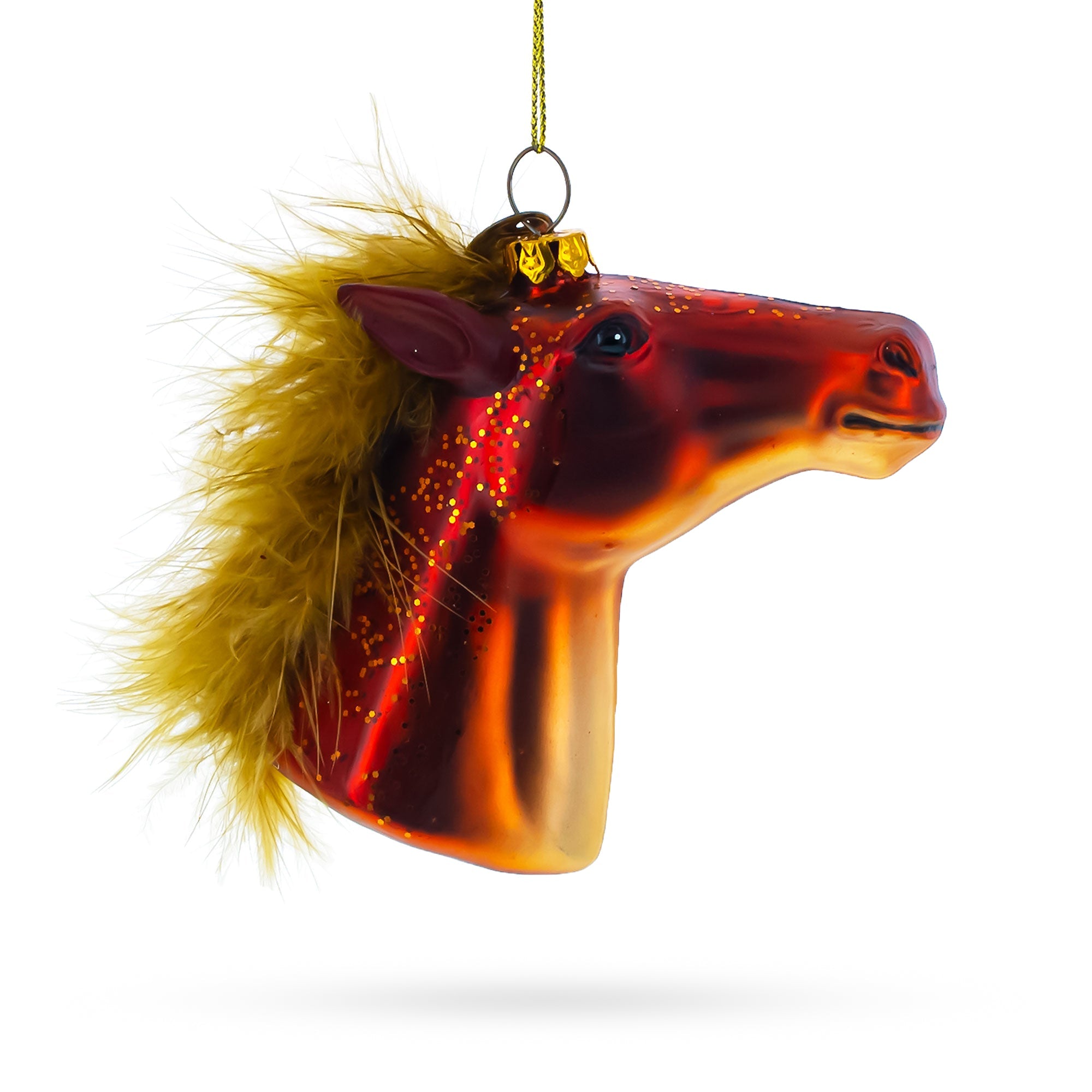 Graceful Horse Head - Blown Glass Christmas Ornament