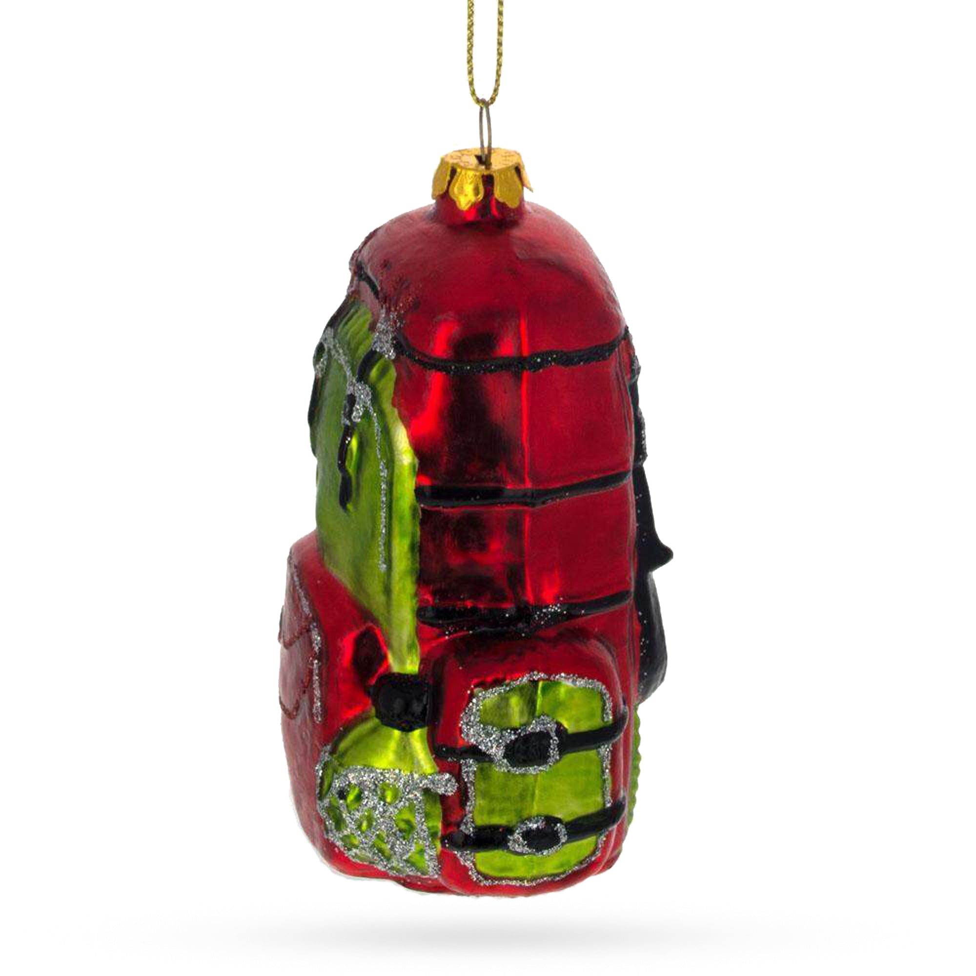 Adventurous Hiking/camping Travel Backpack - Blown Glass Christmas Ornament