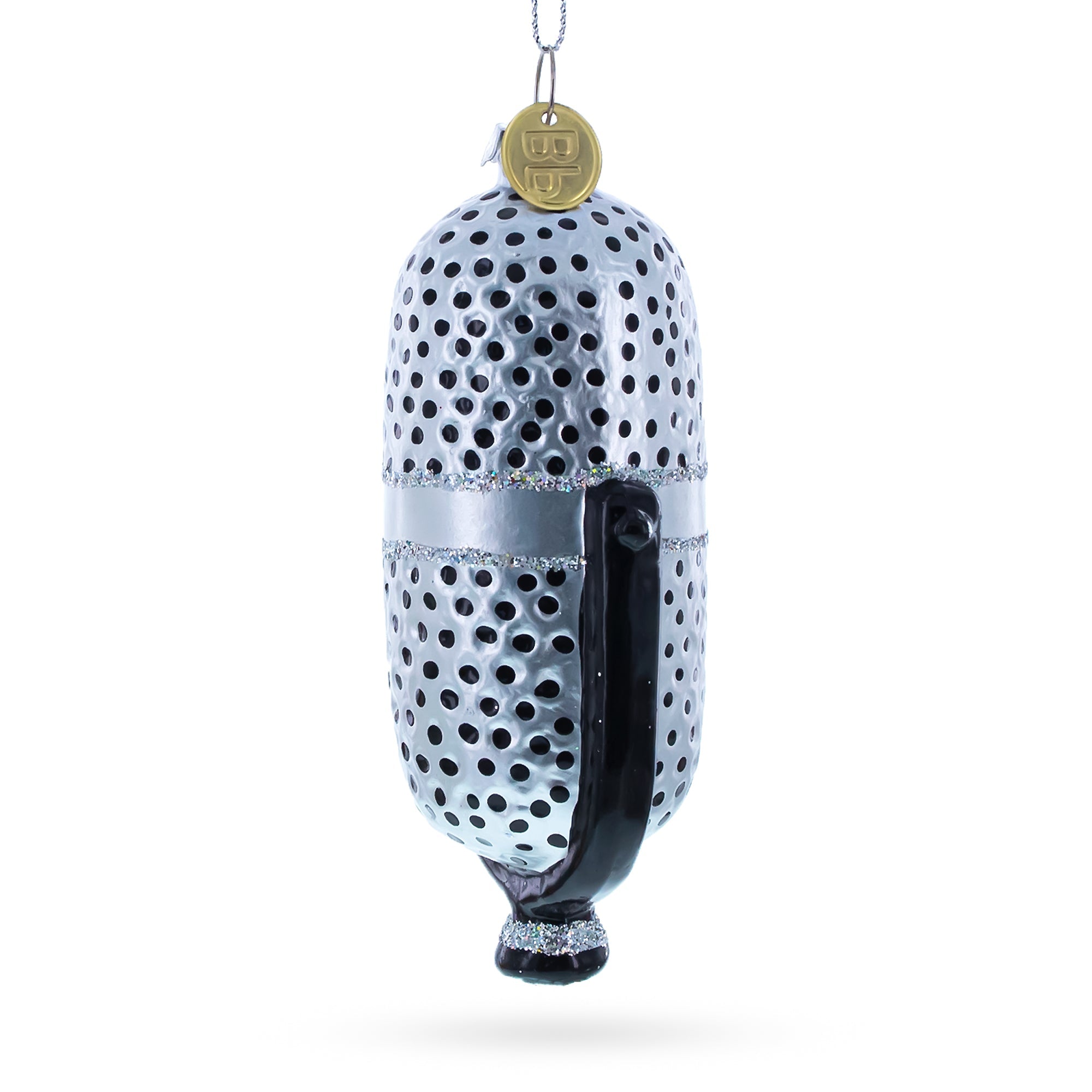 Sleek Microphone - Blown Glass Christmas Ornament