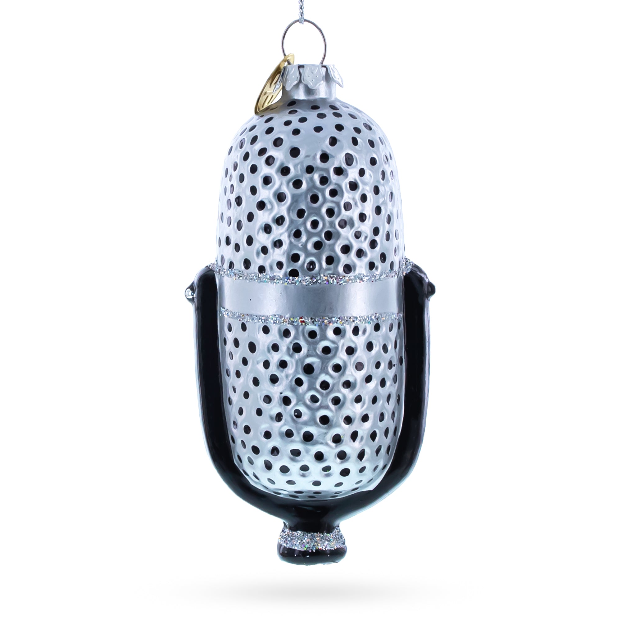 Sleek Microphone - Blown Glass Christmas Ornament