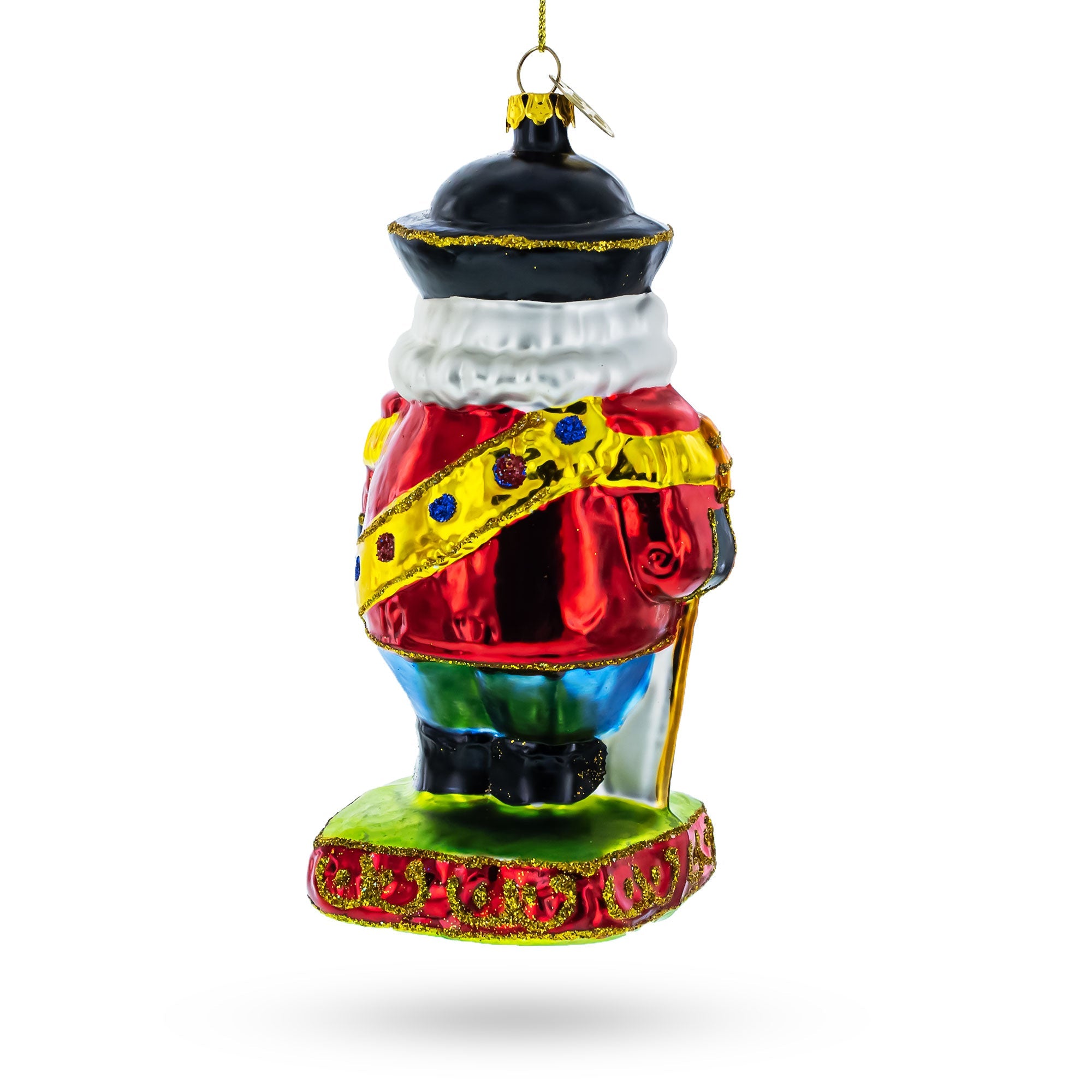 Celebratory New Year Festive Nutcracker - Blown Glass Christmas Ornament