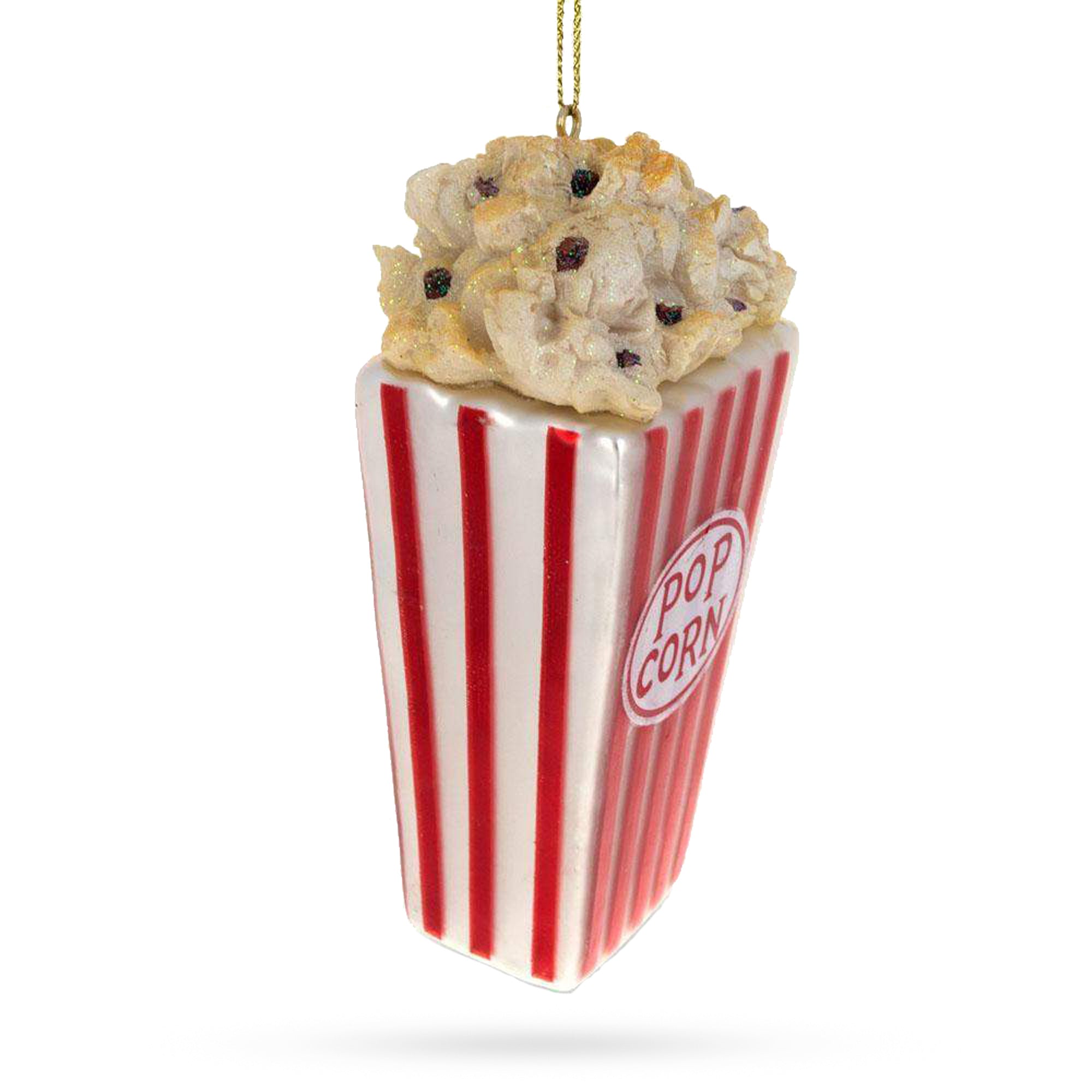 Crispy Popcorn Bucket For Movie Enthusiast - Blown Glass Christmas Ornament