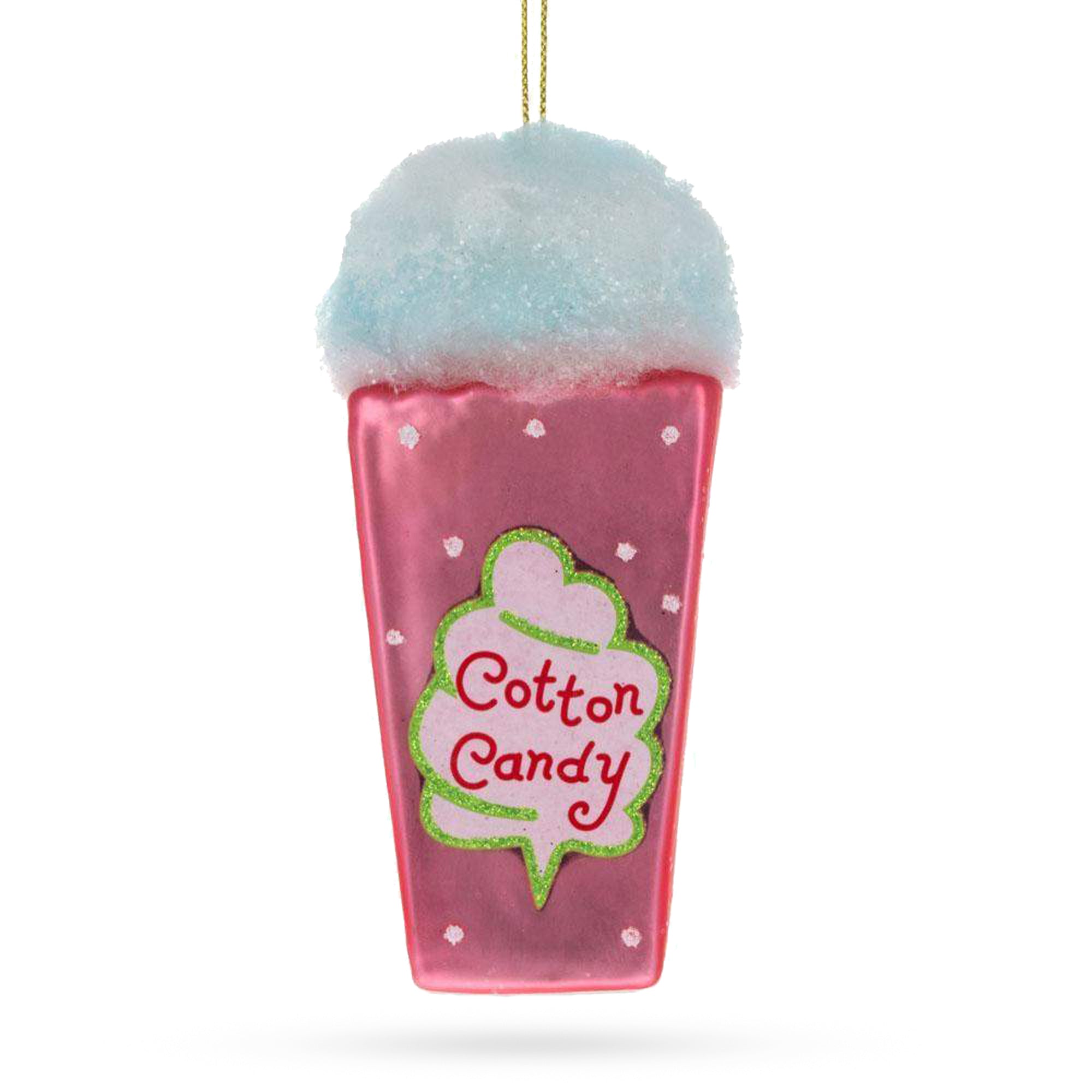 Sweet Cotton Candy Delight - Blown Glass Christmas Ornament