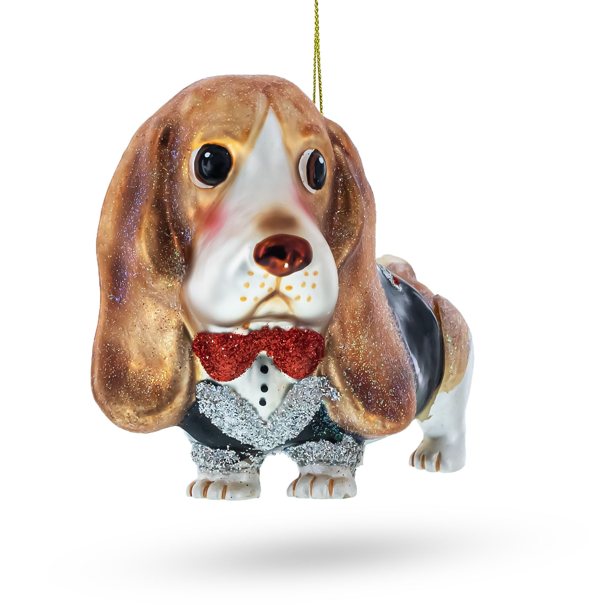 Lovable Spaniel Dog - Blown Glass Christmas Ornament