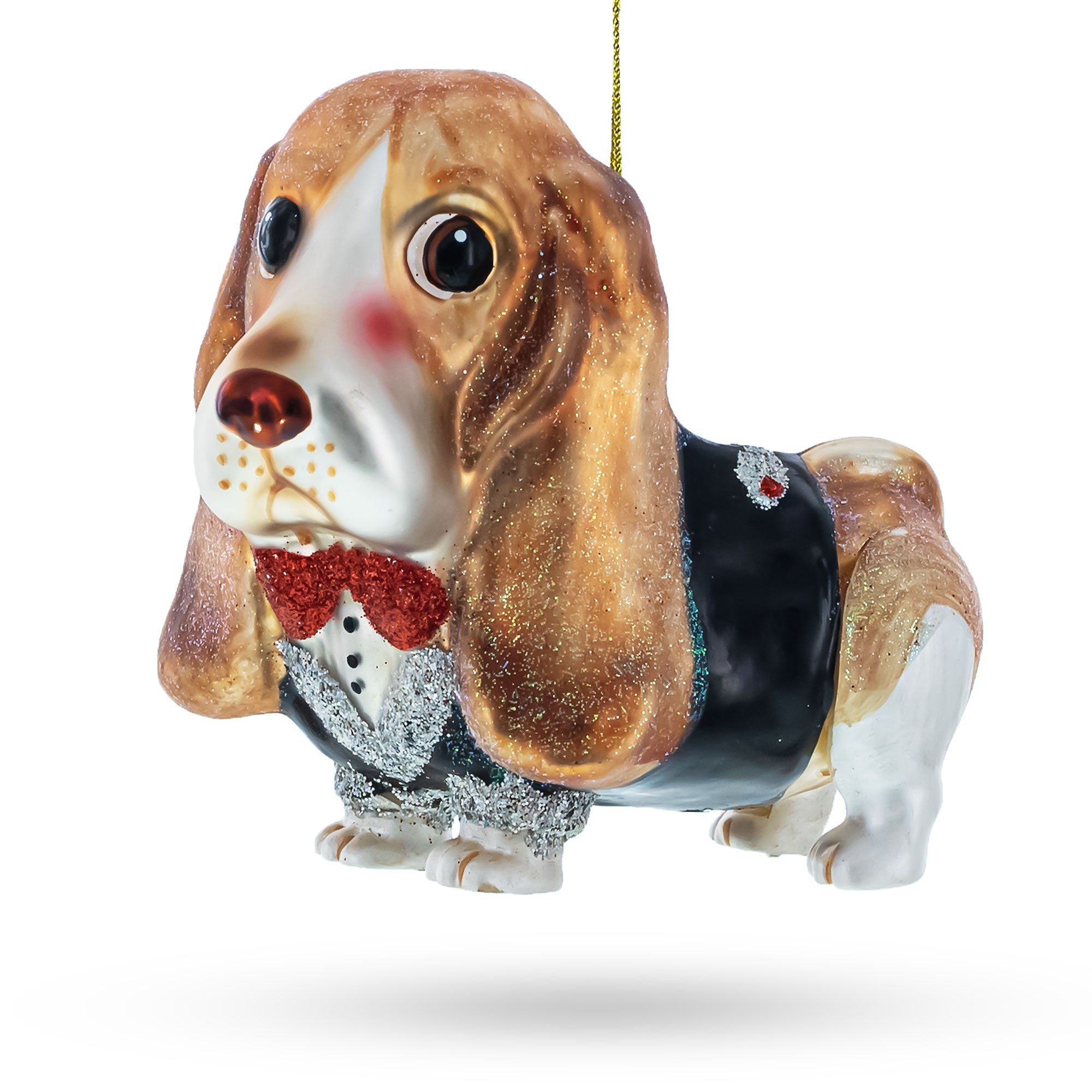 Lovable Spaniel Dog - Blown Glass Christmas Ornament