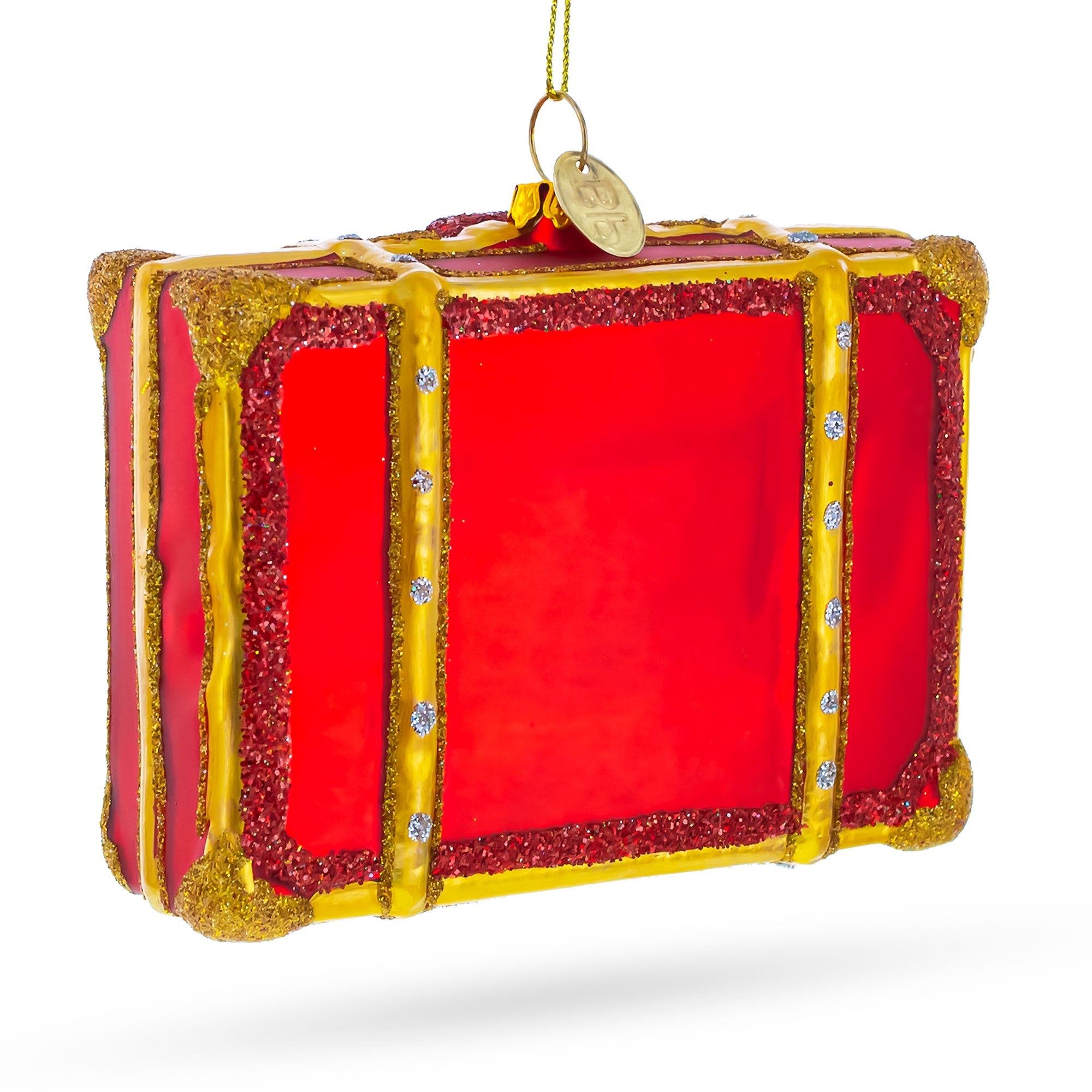 Well-traveled Suitcase - Blown Glass Christmas Ornament