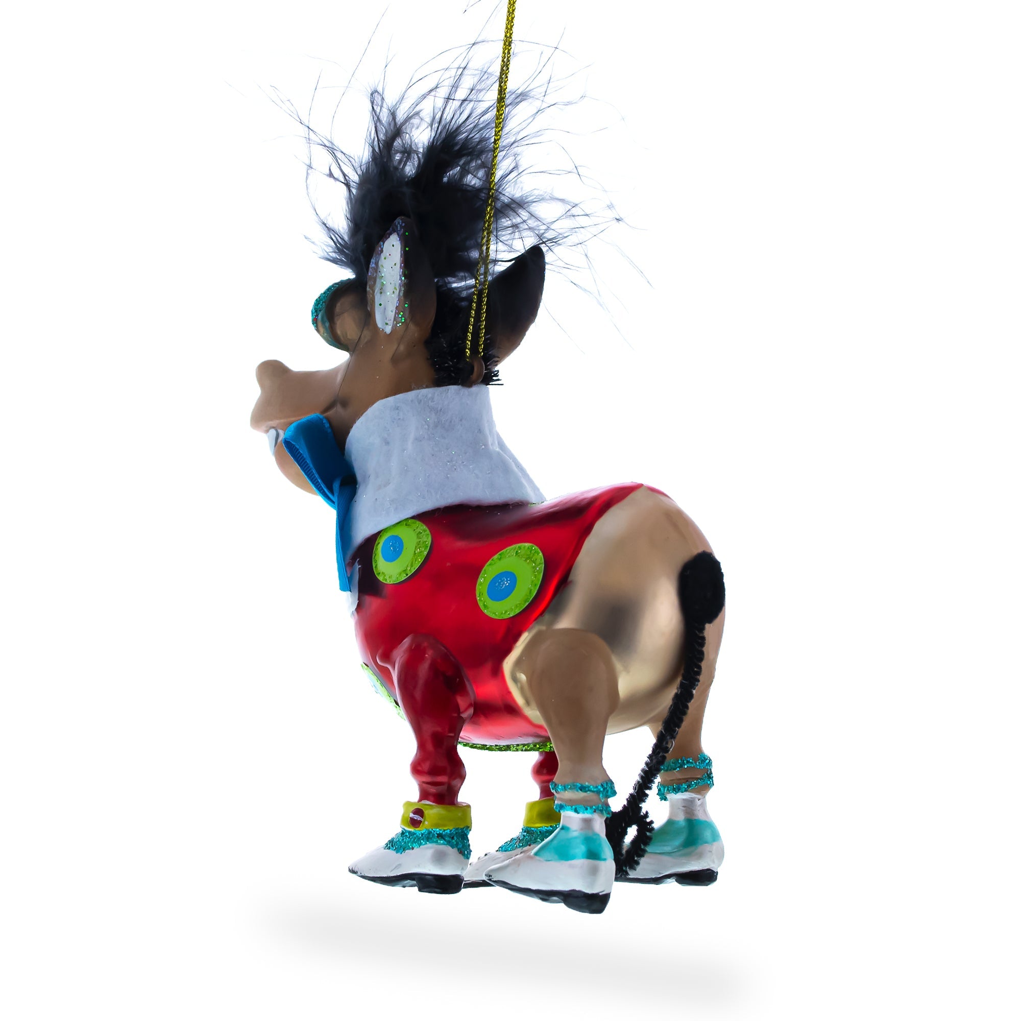 Debonair Donkey - Blown Glass Christmas Ornament