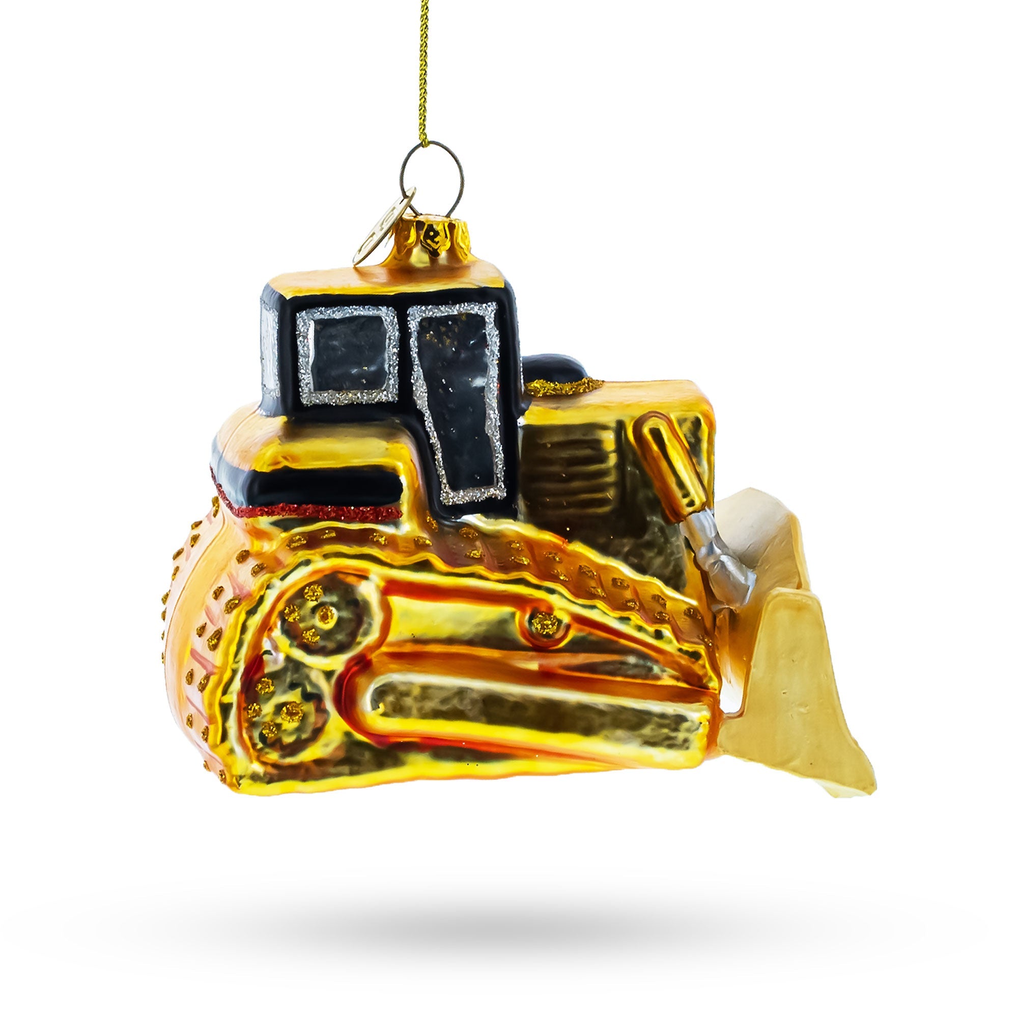 Rugged Bulldozer - Blown Glass Christmas Ornament