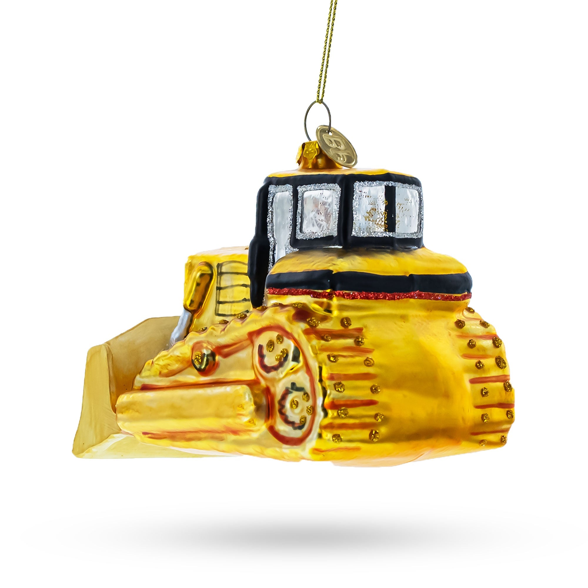 Rugged Bulldozer - Blown Glass Christmas Ornament