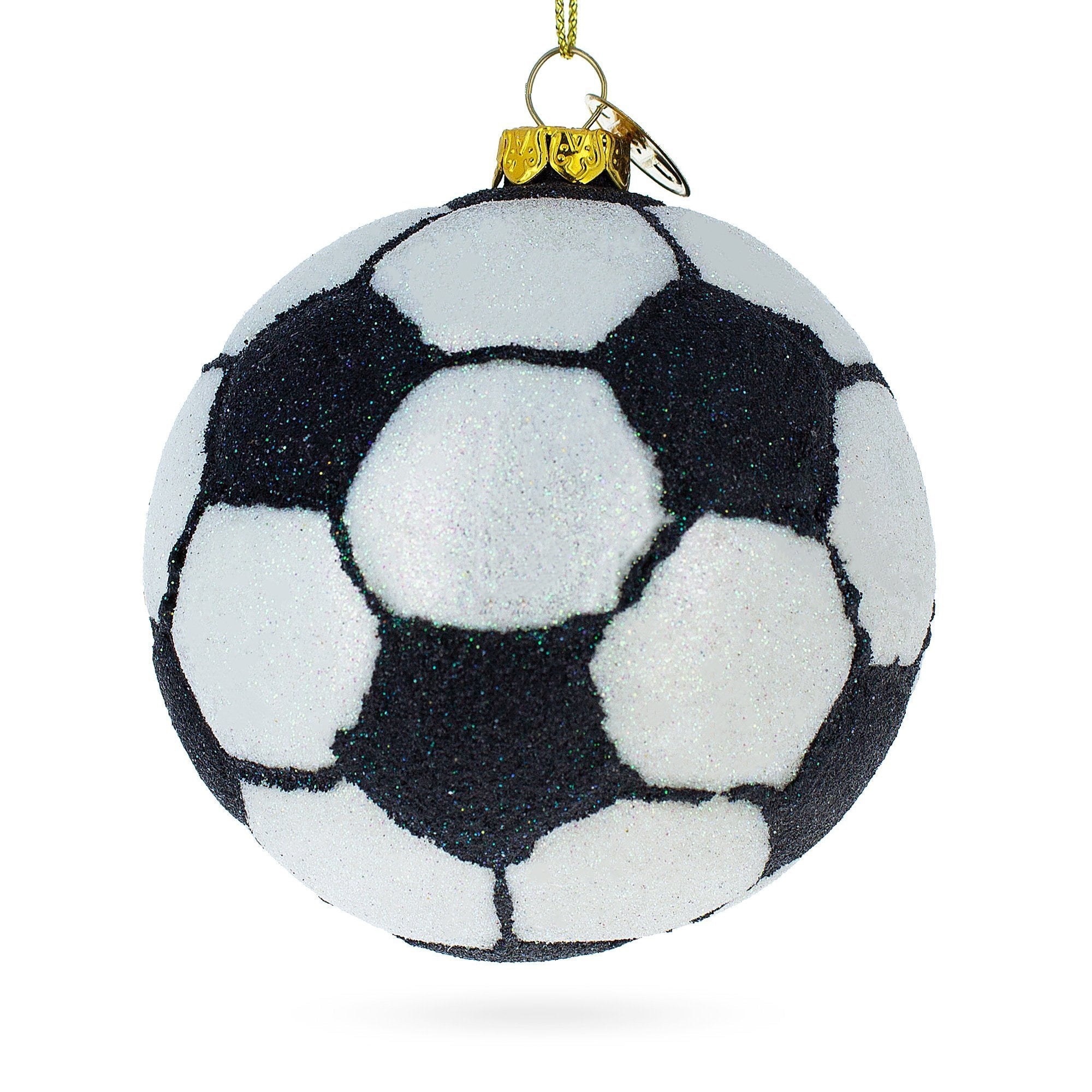 Sporty Soccer / Football - Blown Glass Christmas Ornament