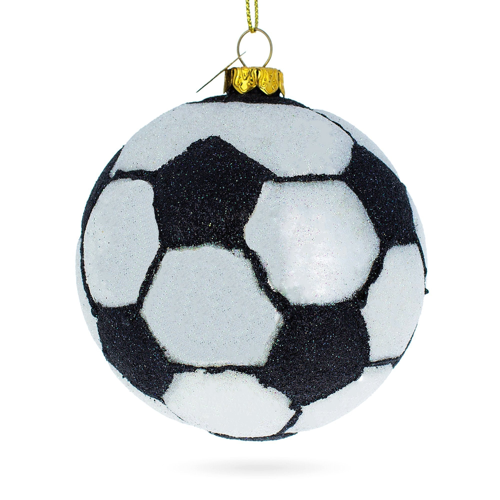 Sporty Soccer / Football - Blown Glass Christmas Ornament