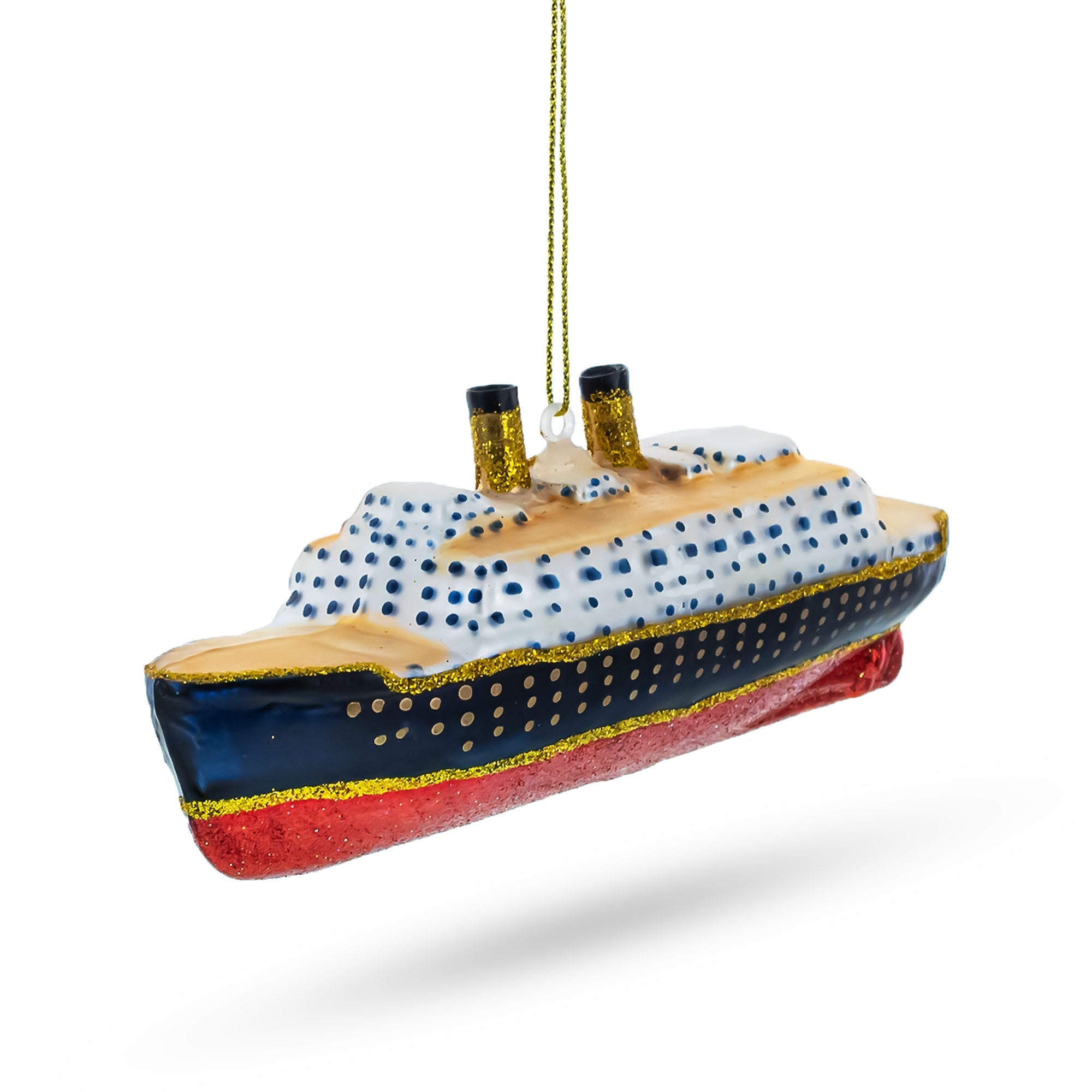 Historic Titanic Ship - Blown Glass Christmas Ornament