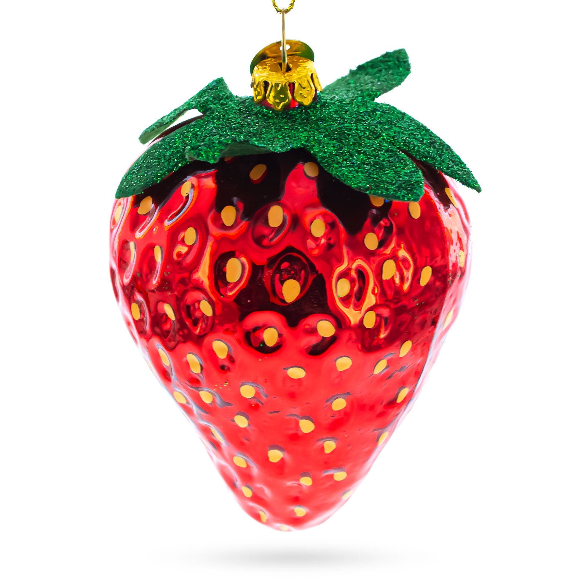 Juicy Strawberry - Blown Glass Christmas Ornament