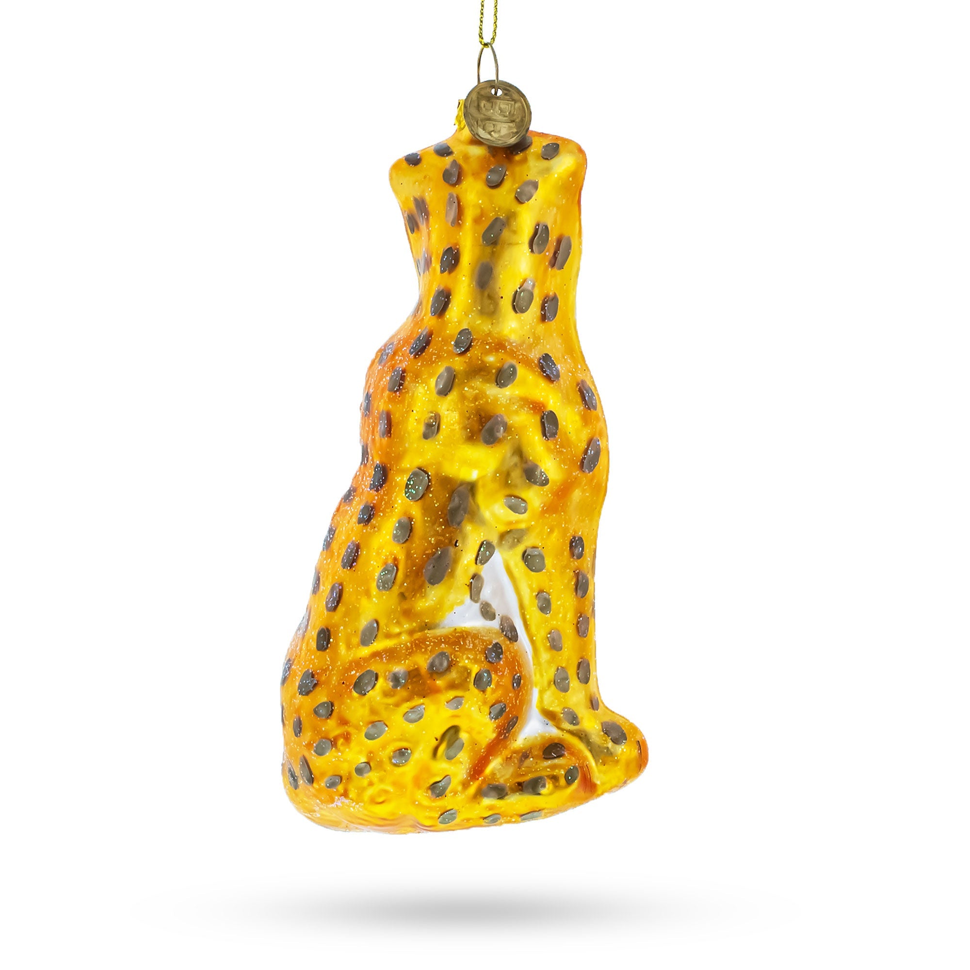 Spotted Leopard - Blown Glass Christmas Ornament