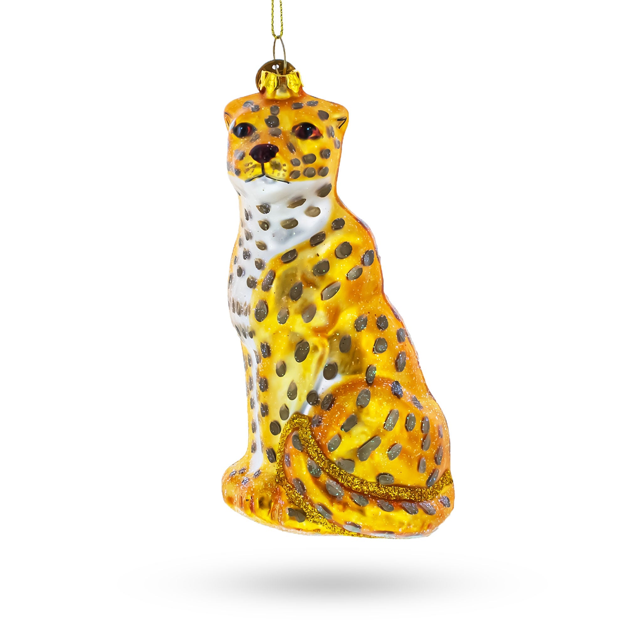 Spotted Leopard - Blown Glass Christmas Ornament