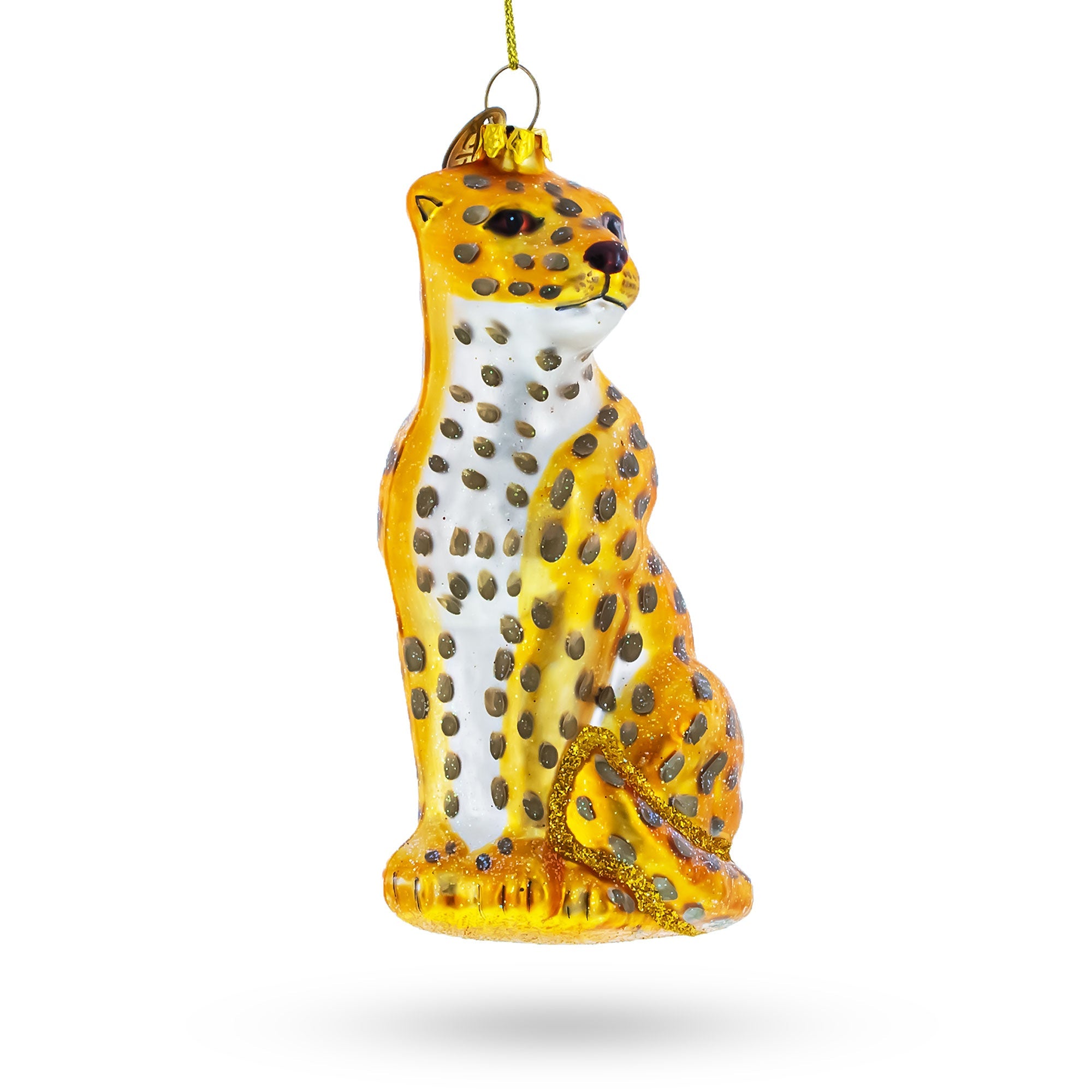 Spotted Leopard - Blown Glass Christmas Ornament