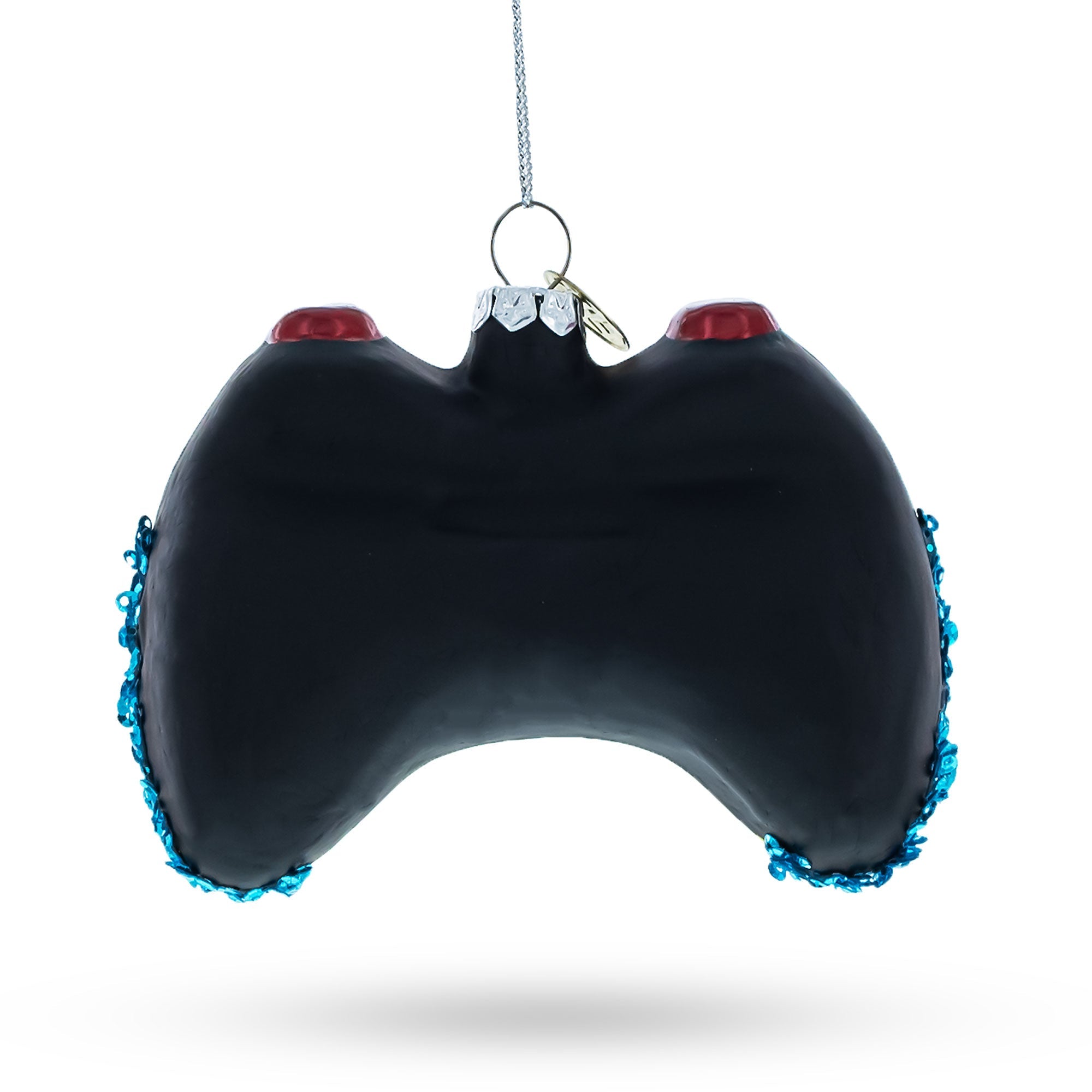 Interactive Black Video Game Controller - Blown Glass Christmas Ornament