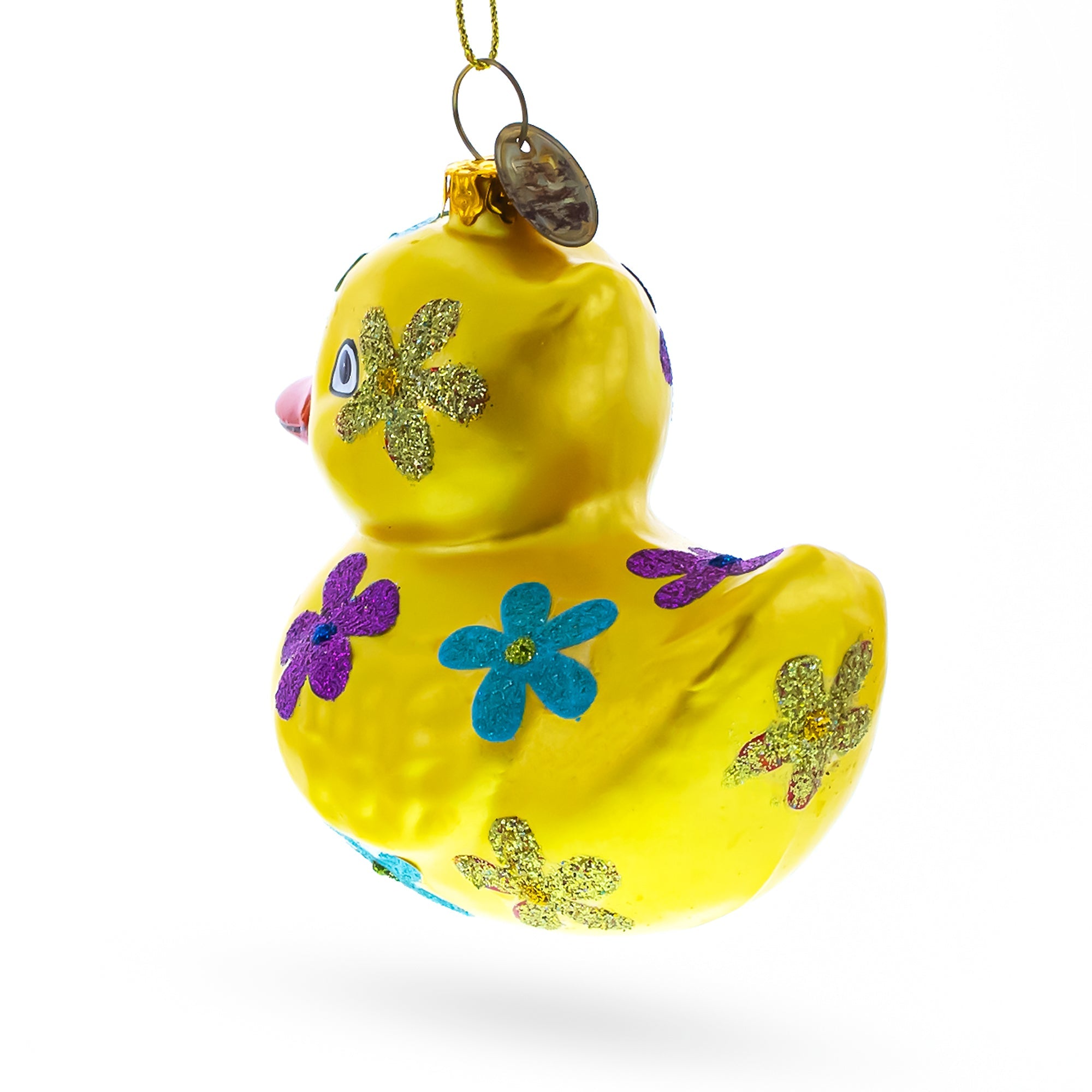 Cheerful Yellow Duck - Blown Glass Christmas Ornament