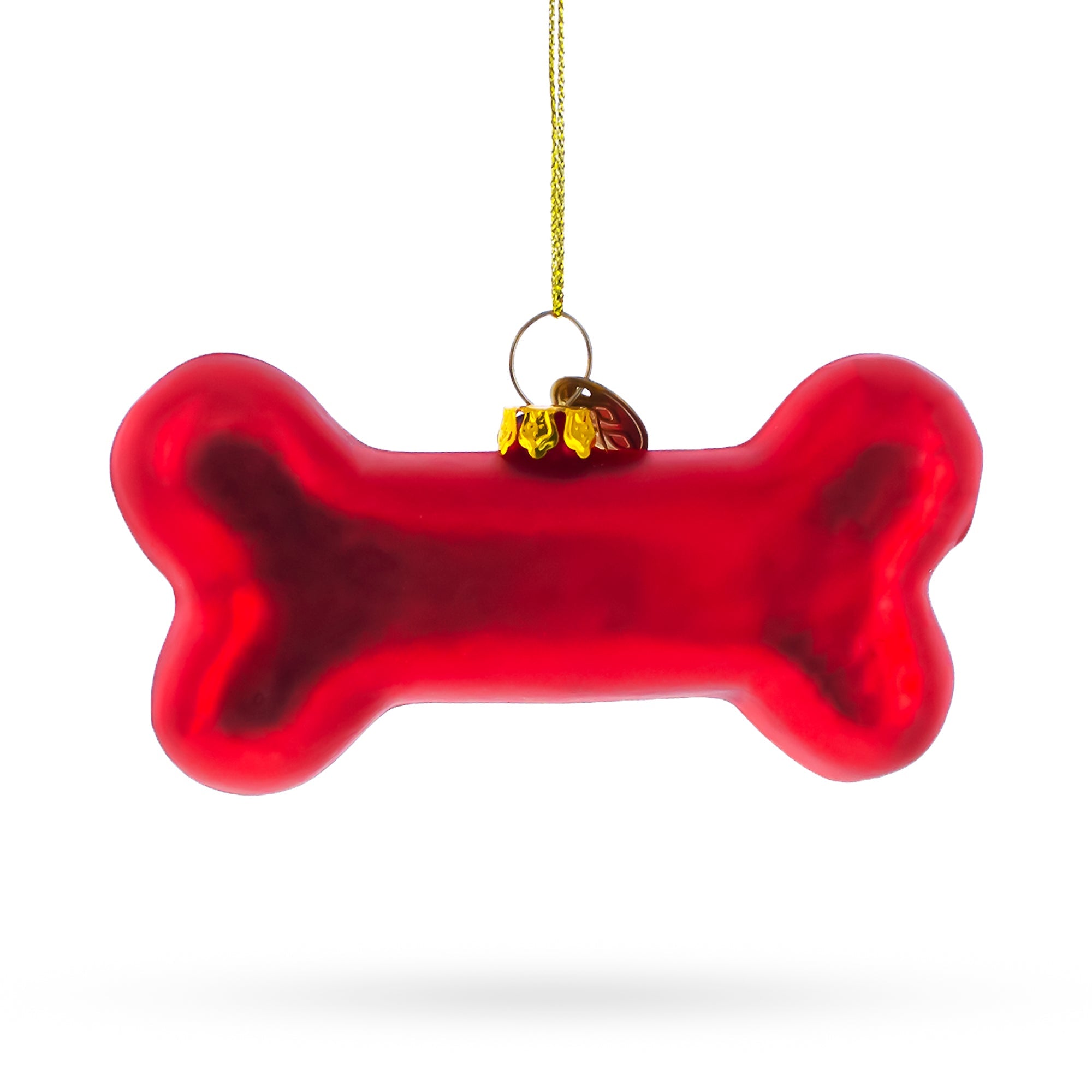 Ruby Red Bone-shaped - Blown Glass Christmas Ornament