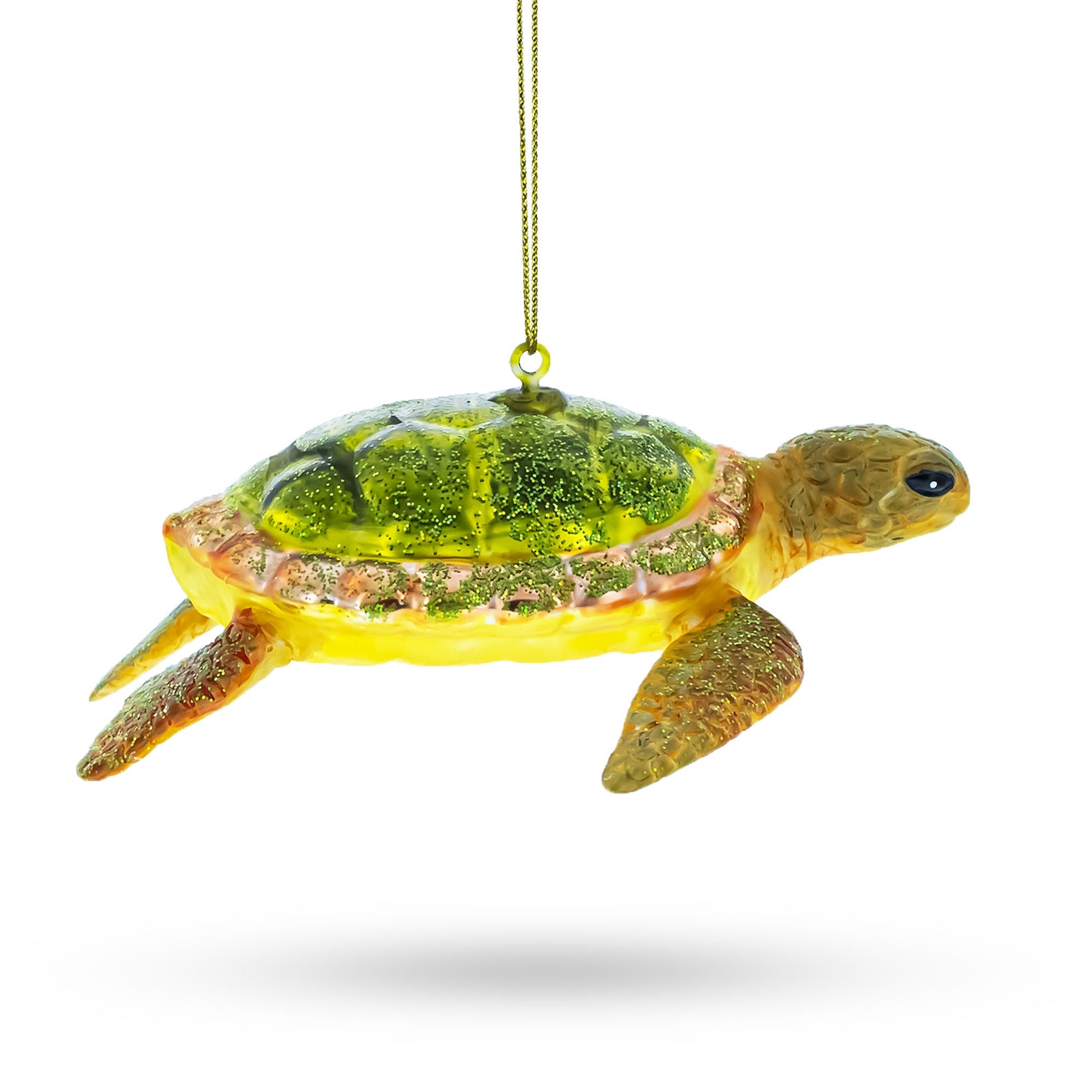 Tranquil Sea Turtle - Blown Glass Christmas Ornament