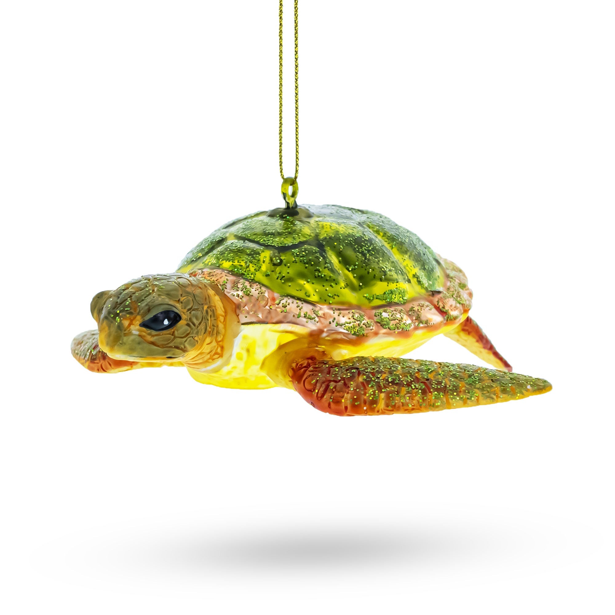 Tranquil Sea Turtle - Blown Glass Christmas Ornament