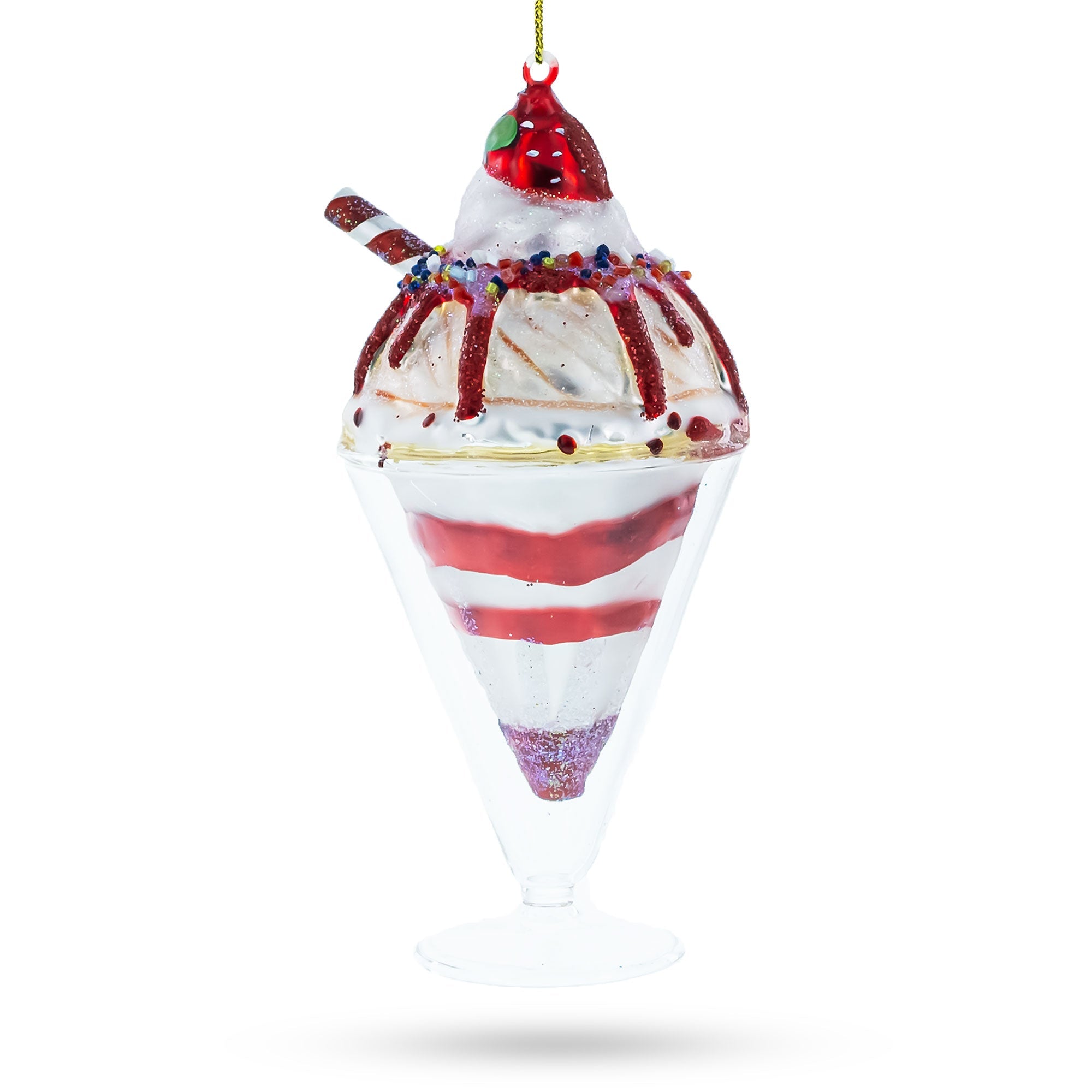 Delectable Dessert Cake - Blown Glass Christmas Ornament